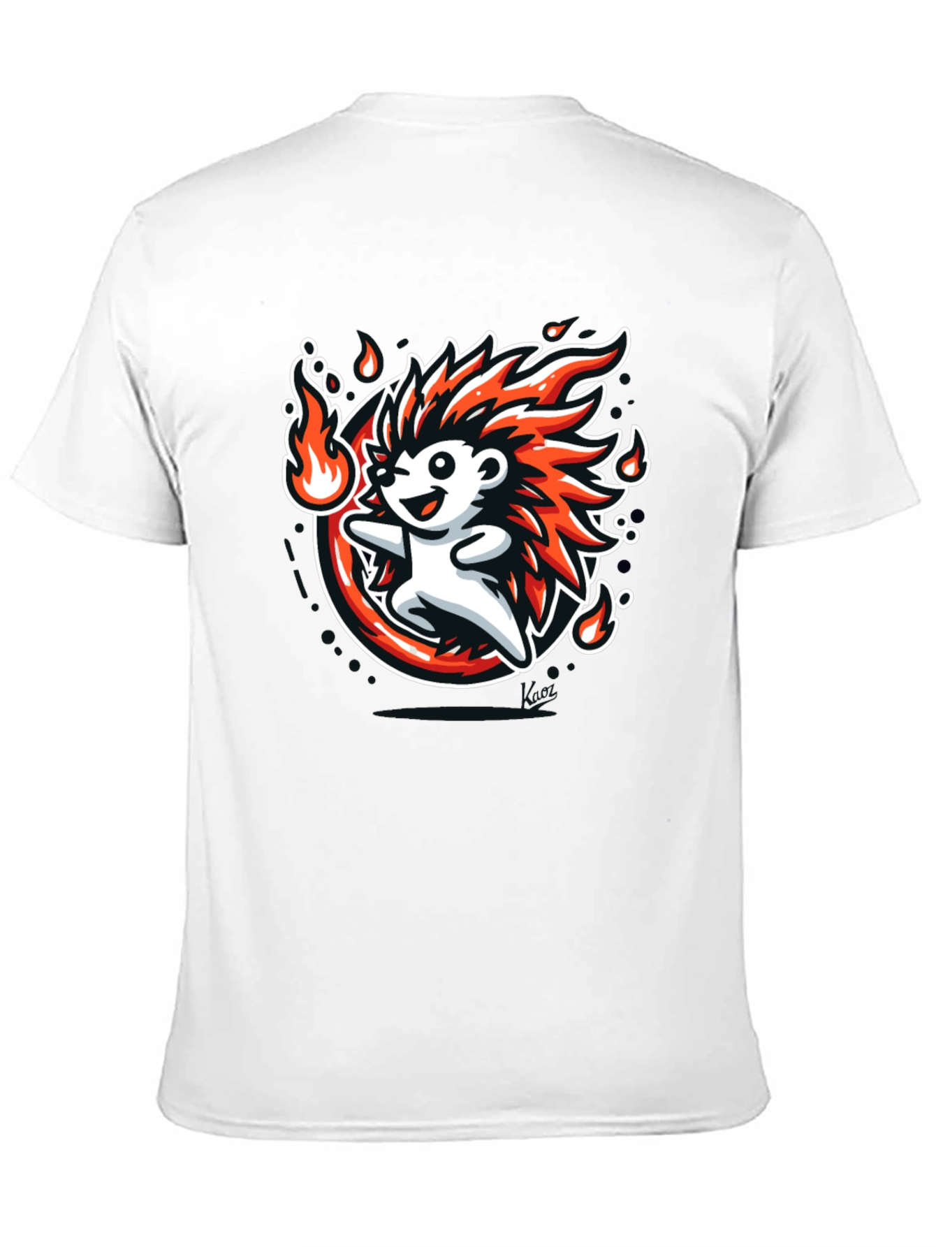 Fiery Hedgehog Graphic Tee - Cool Cartoon Design