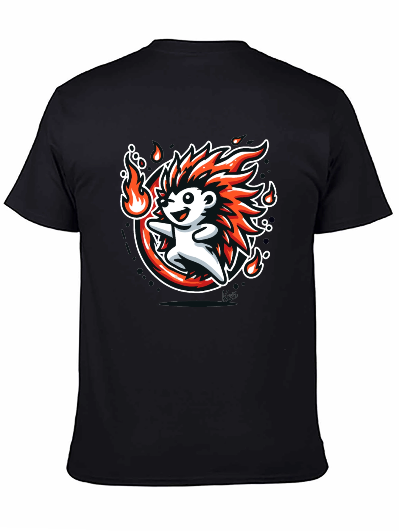 Fiery Hedgehog Graphic Tee - Cool Cartoon Design