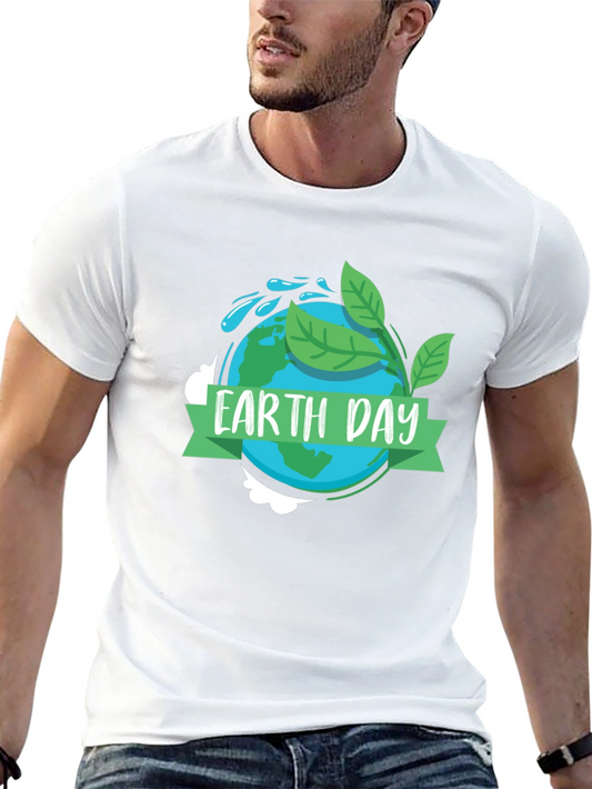 Earth Day Graphic Tee - Black Cotton T-Shirt