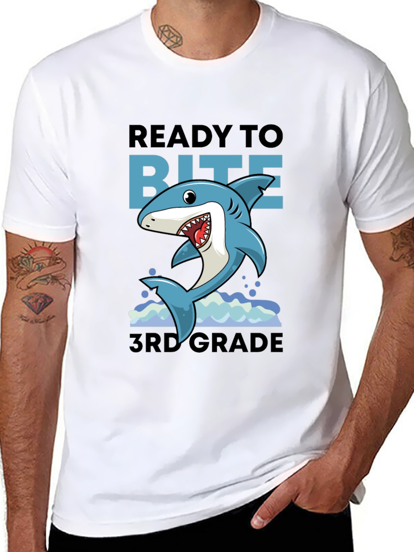 Ready to Bite 3rd Grade Shark T-Shirt