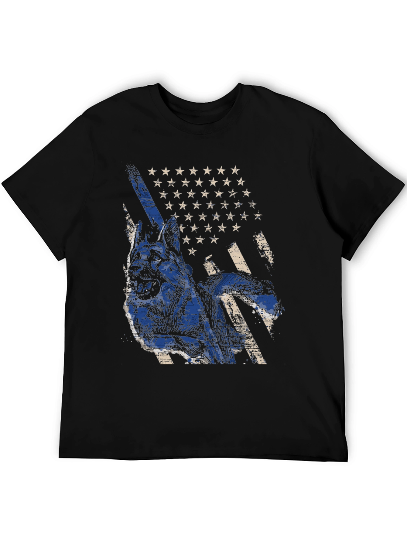 K9 German Shepherd USA Flag T-Shirt
