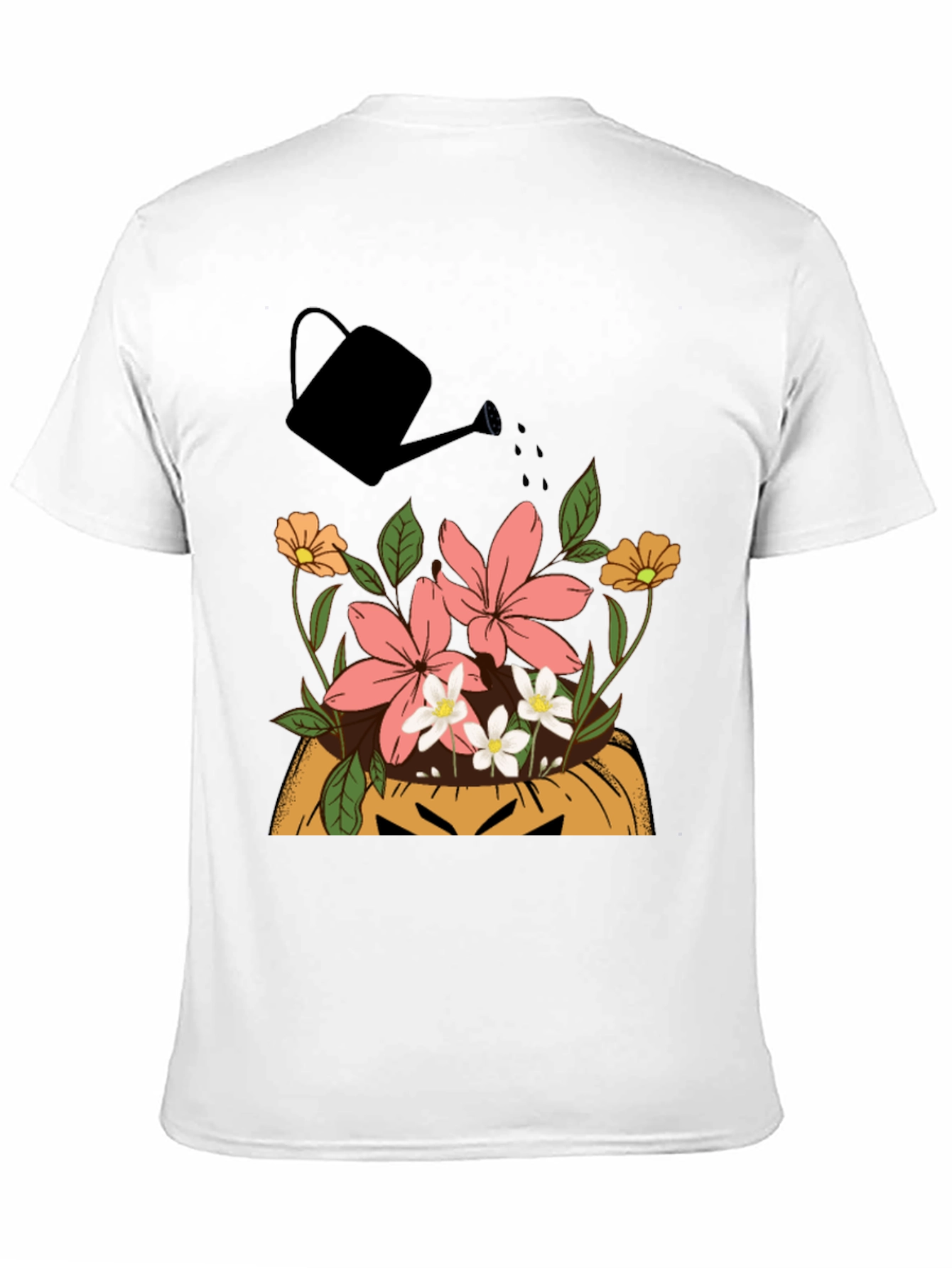 Floral Pumpkin Patch Mens Graphic T-Shirt