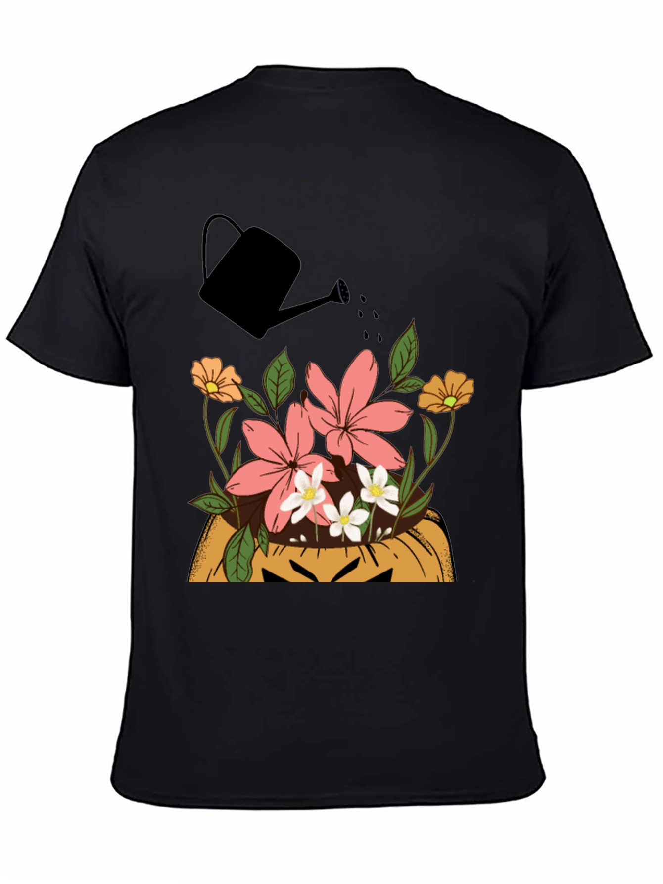Floral Pumpkin Patch Mens Graphic T-Shirt