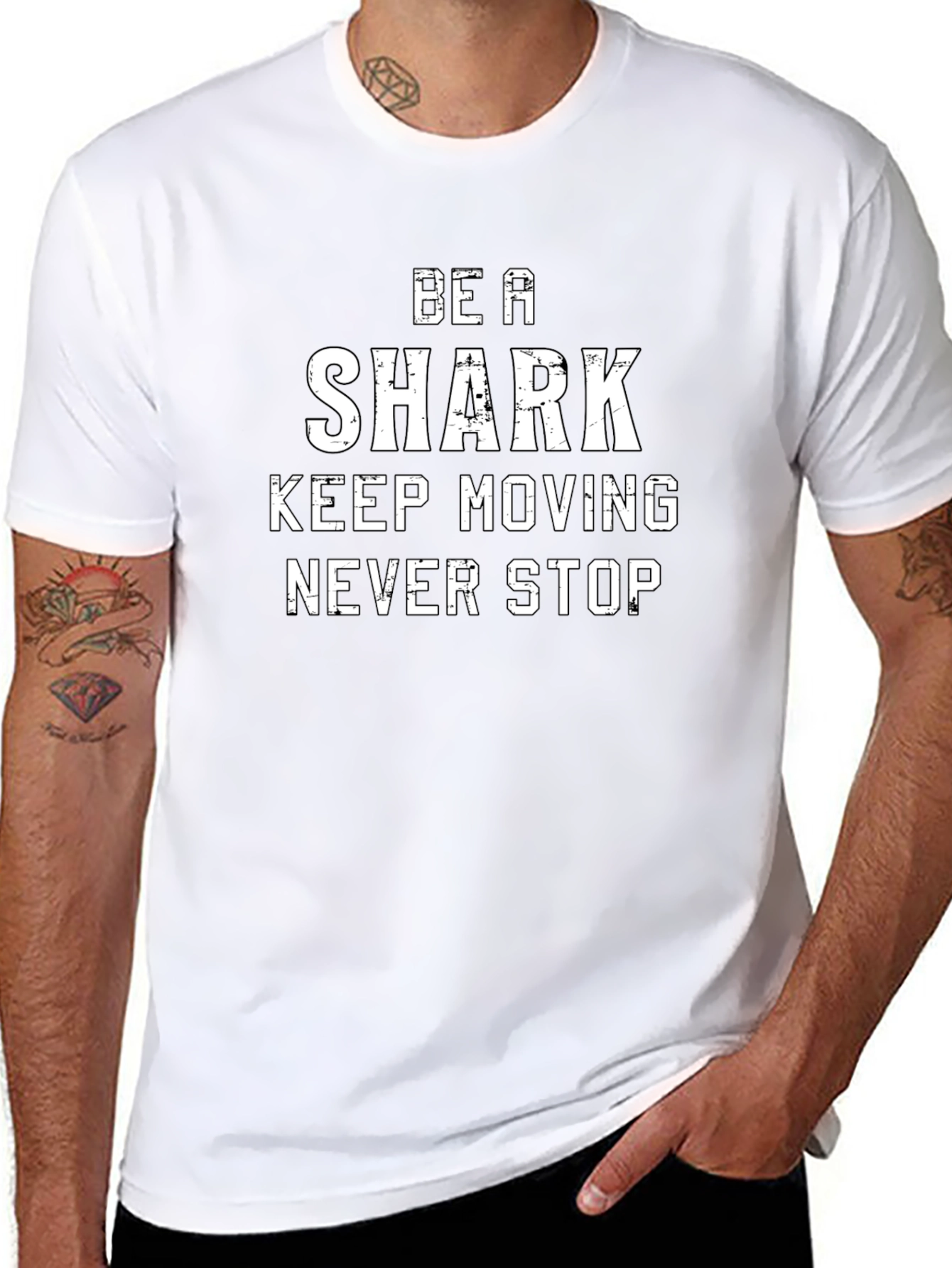Be A Shark Graphic Tee - Never Stop