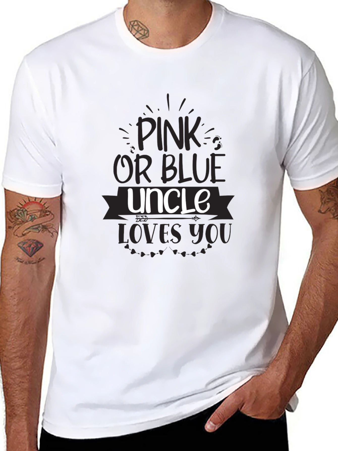 Pink or Blue Uncle Loves You T-Shirt
