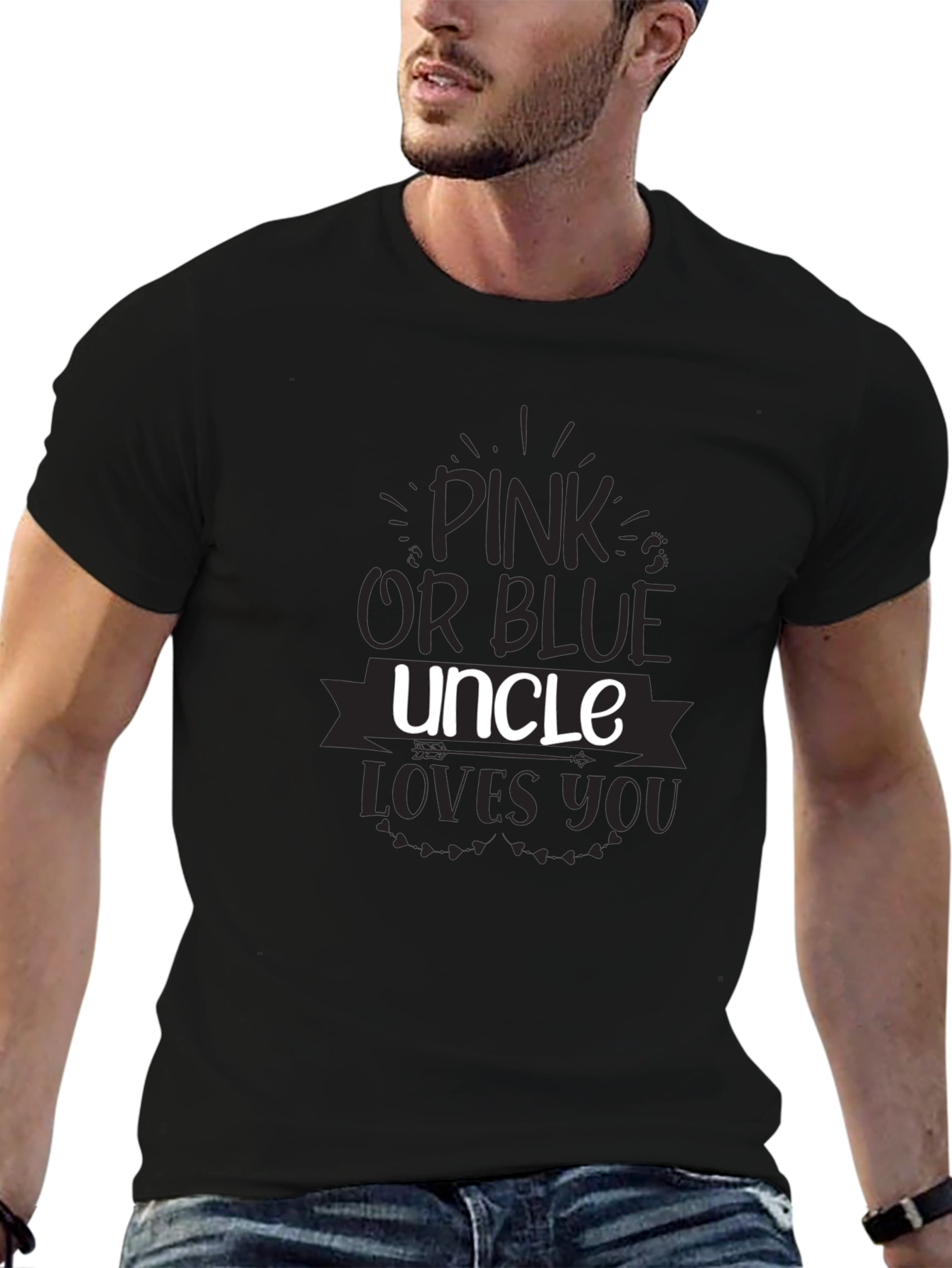 Pink or Blue Uncle Loves You T-Shirt