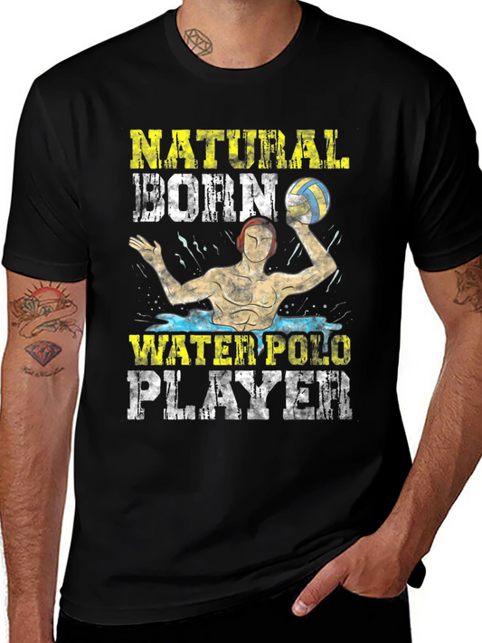 Natural Born Water Polo Player Graphic Tee