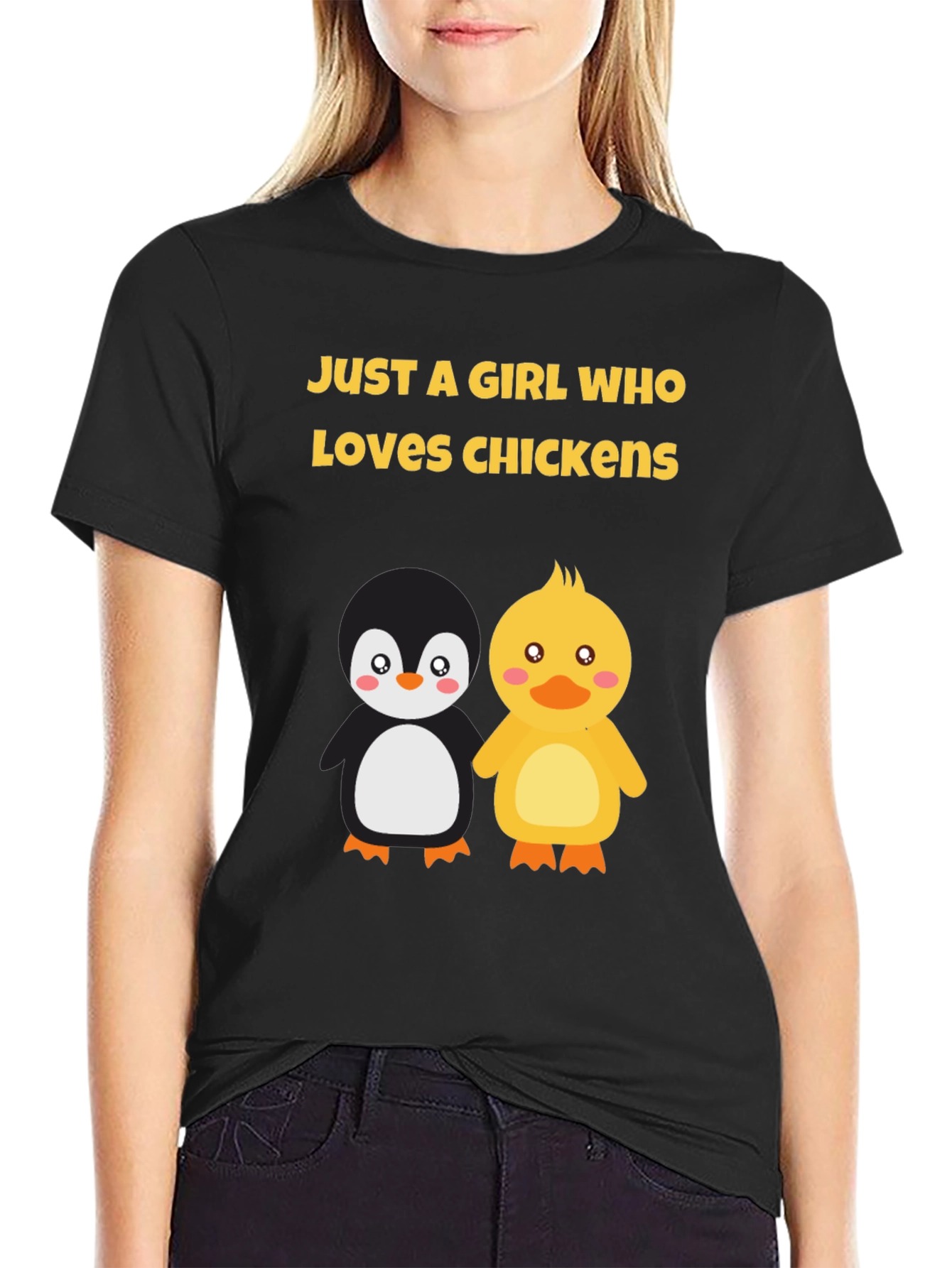 Girl Who Loves Chickens Graphic Tee