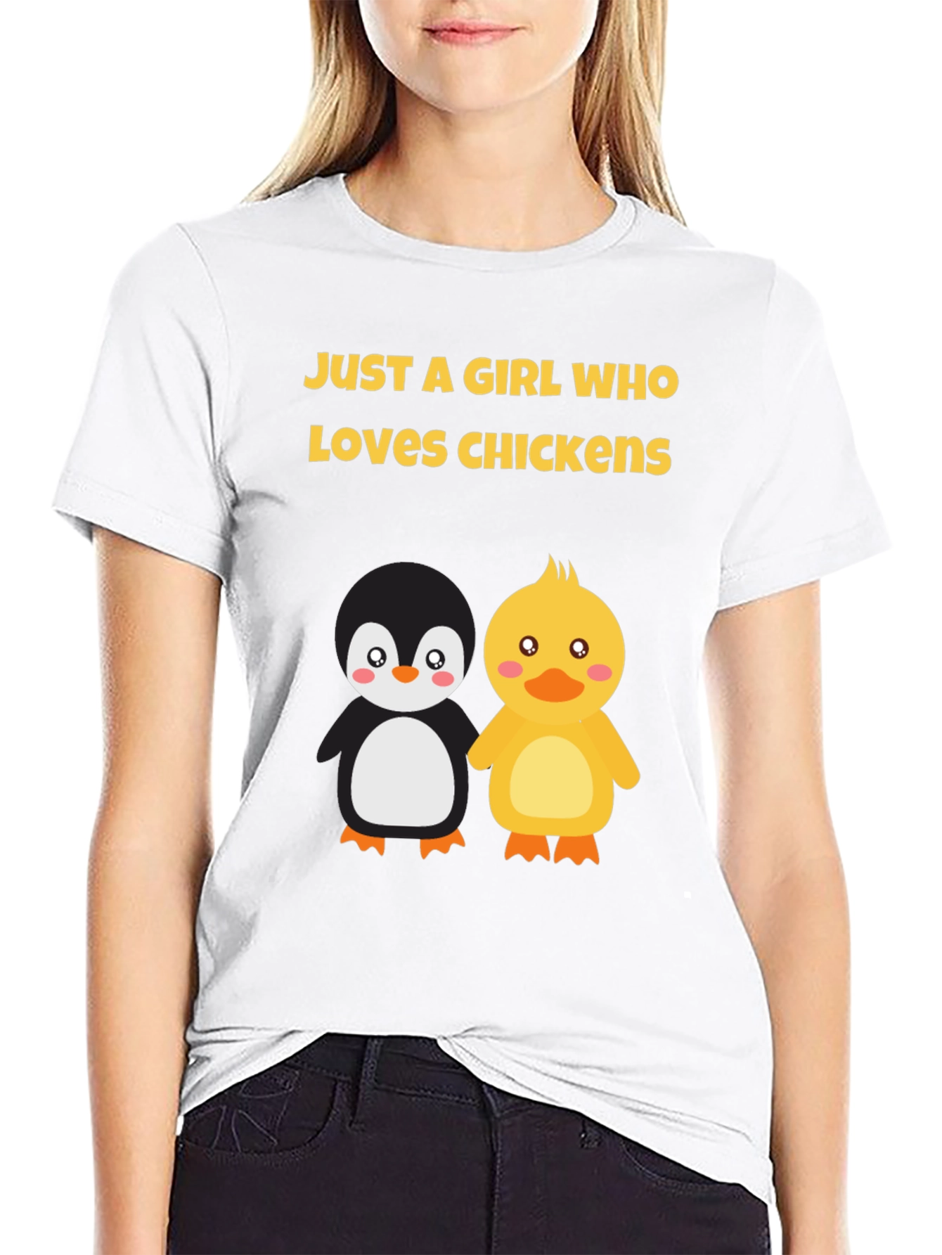 Girl Who Loves Chickens Graphic Tee