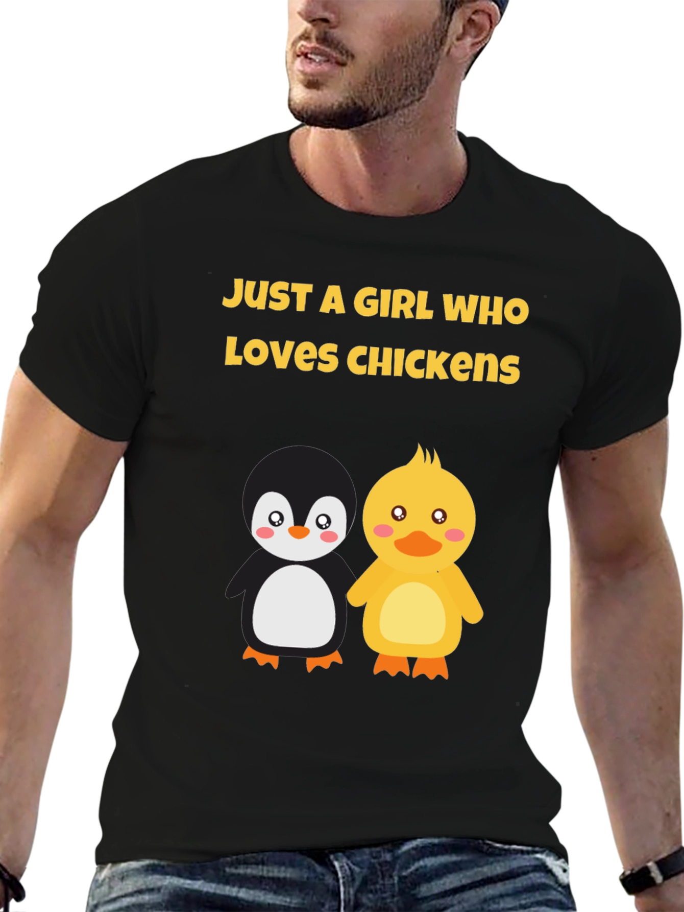 Girl Who Loves Chickens Graphic Tee