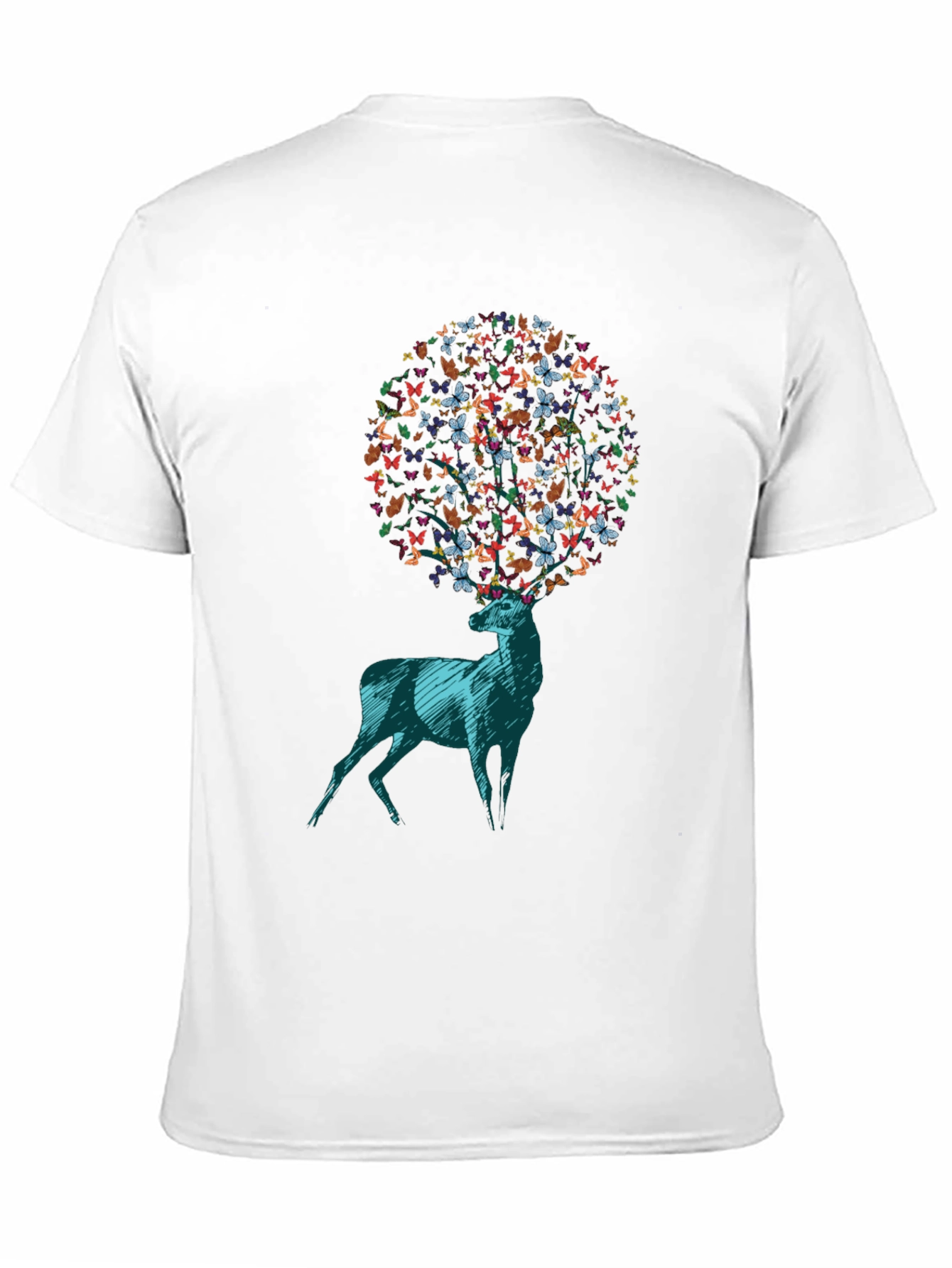 Butterfly Deer Graphic Tee - Unique Design