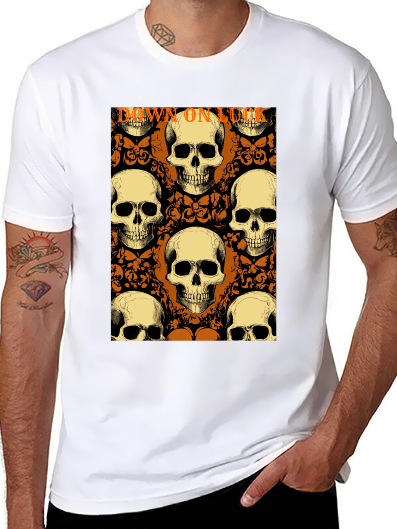 Skull Pattern Black T-Shirt