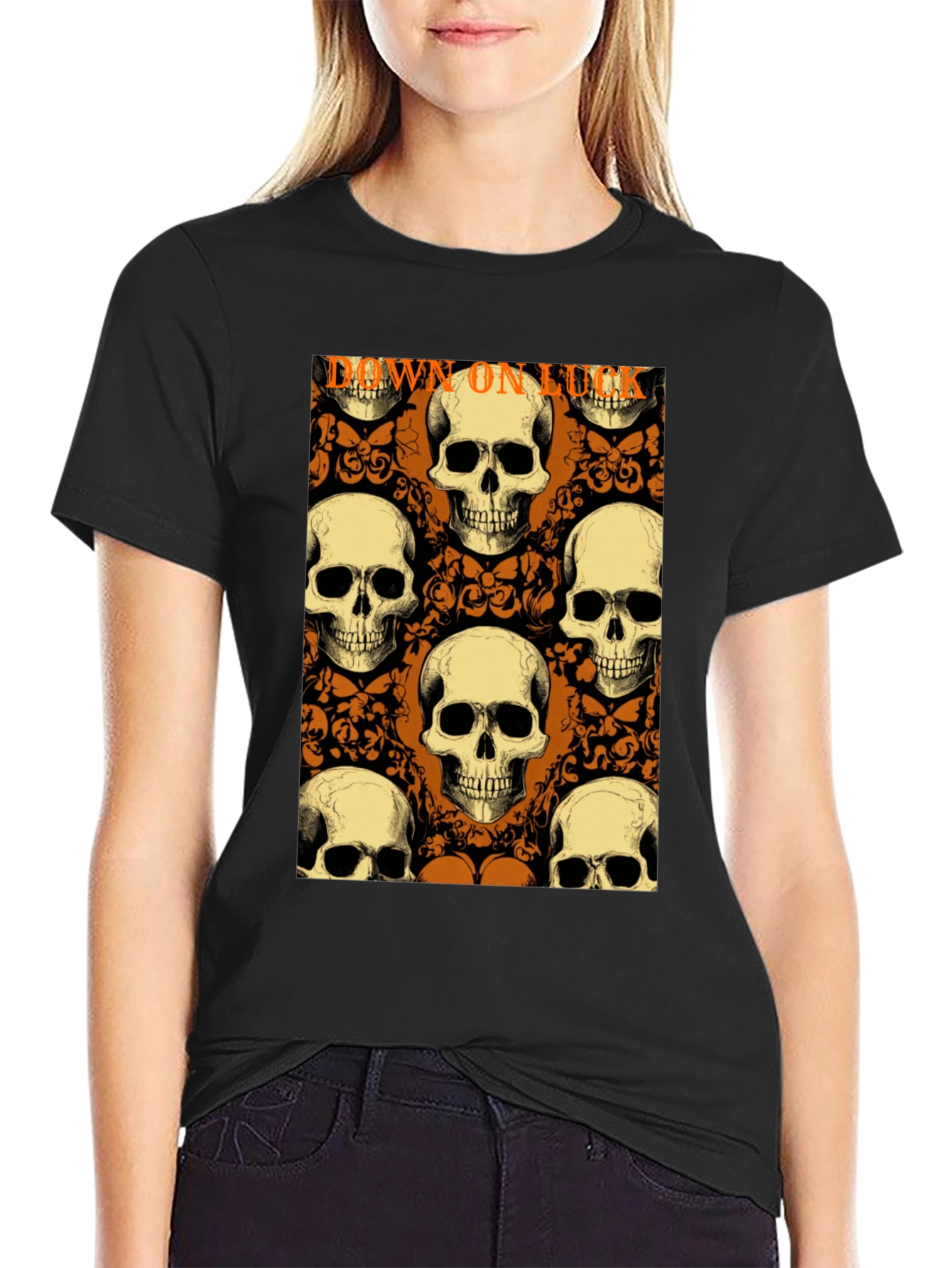 Skull Pattern Black T-Shirt