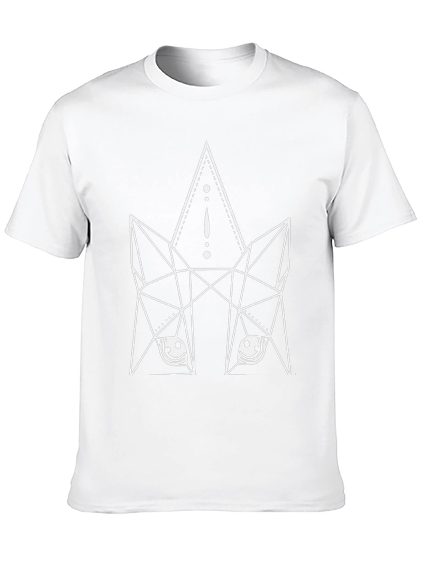 Geometric Wolf Graphic Print Black T-Shirt