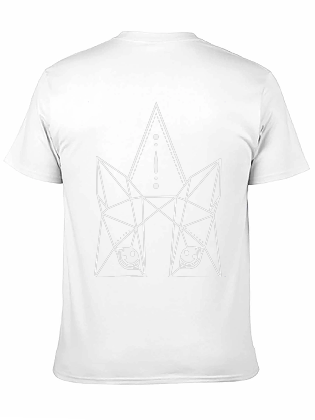 Geometric Wolf Graphic Print Black T-Shirt