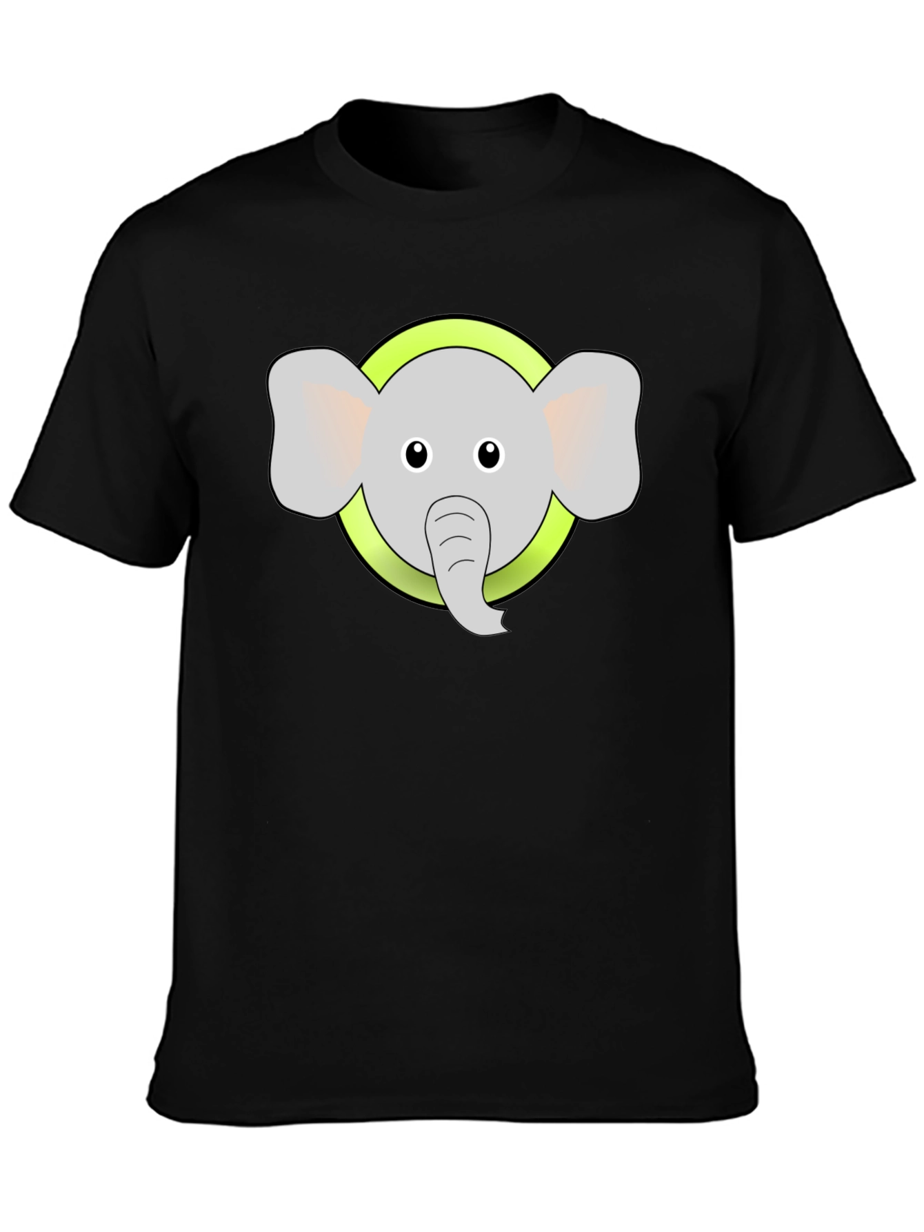 Elephant Graphic Tee - Black Cotton Blend Shirt