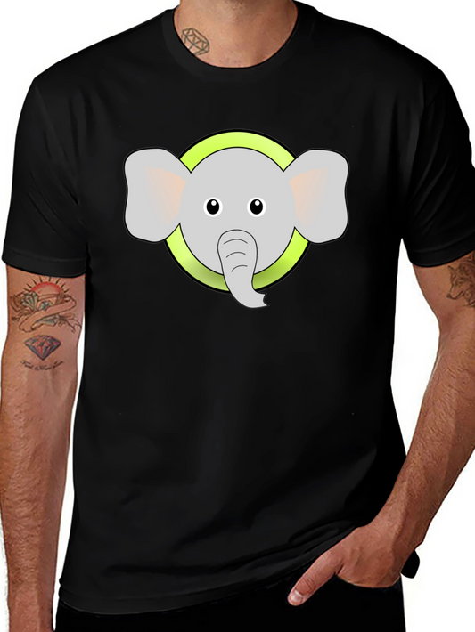 Elephant Graphic Tee - Black Cotton Blend Shirt