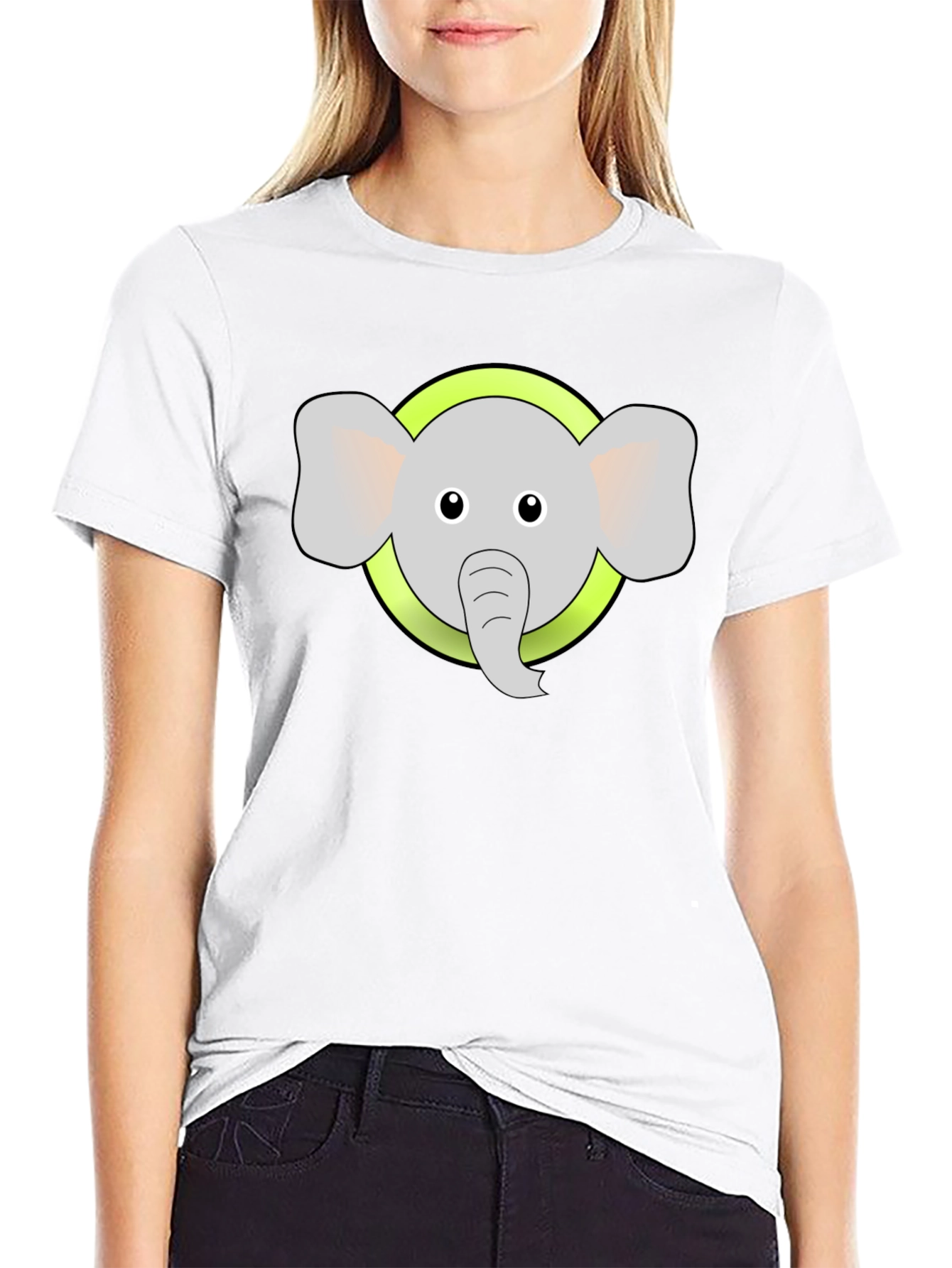 Elephant Graphic Tee - Black Cotton Blend Shirt