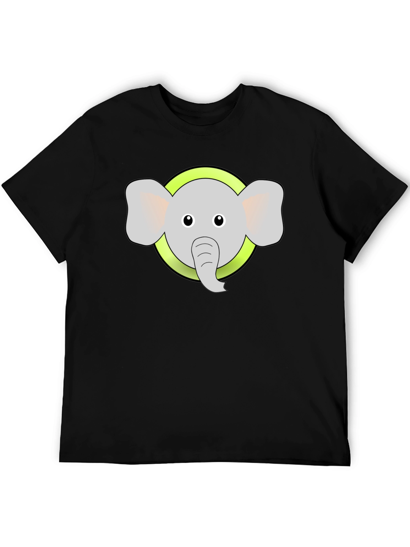 Elephant Graphic Tee - Black Cotton Blend Shirt