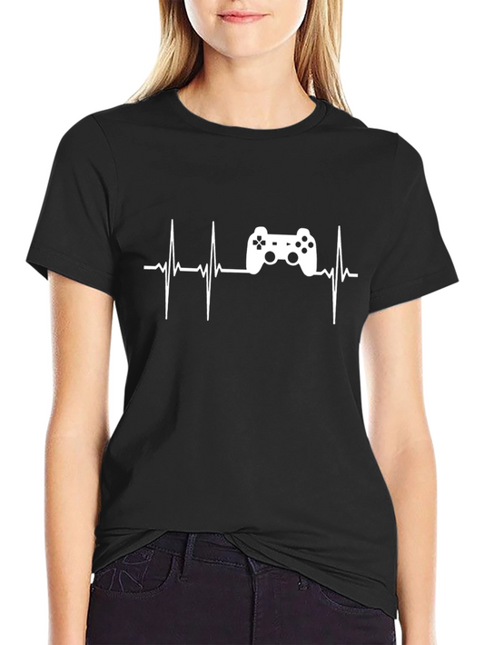 Gamer Heartbeat Black T-Shirt