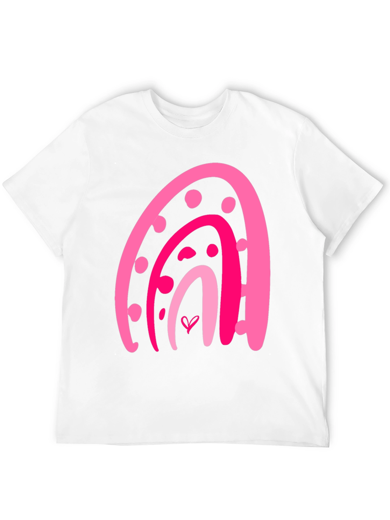 Pink Rainbow Heart Graphic Tee - Trendy Casual