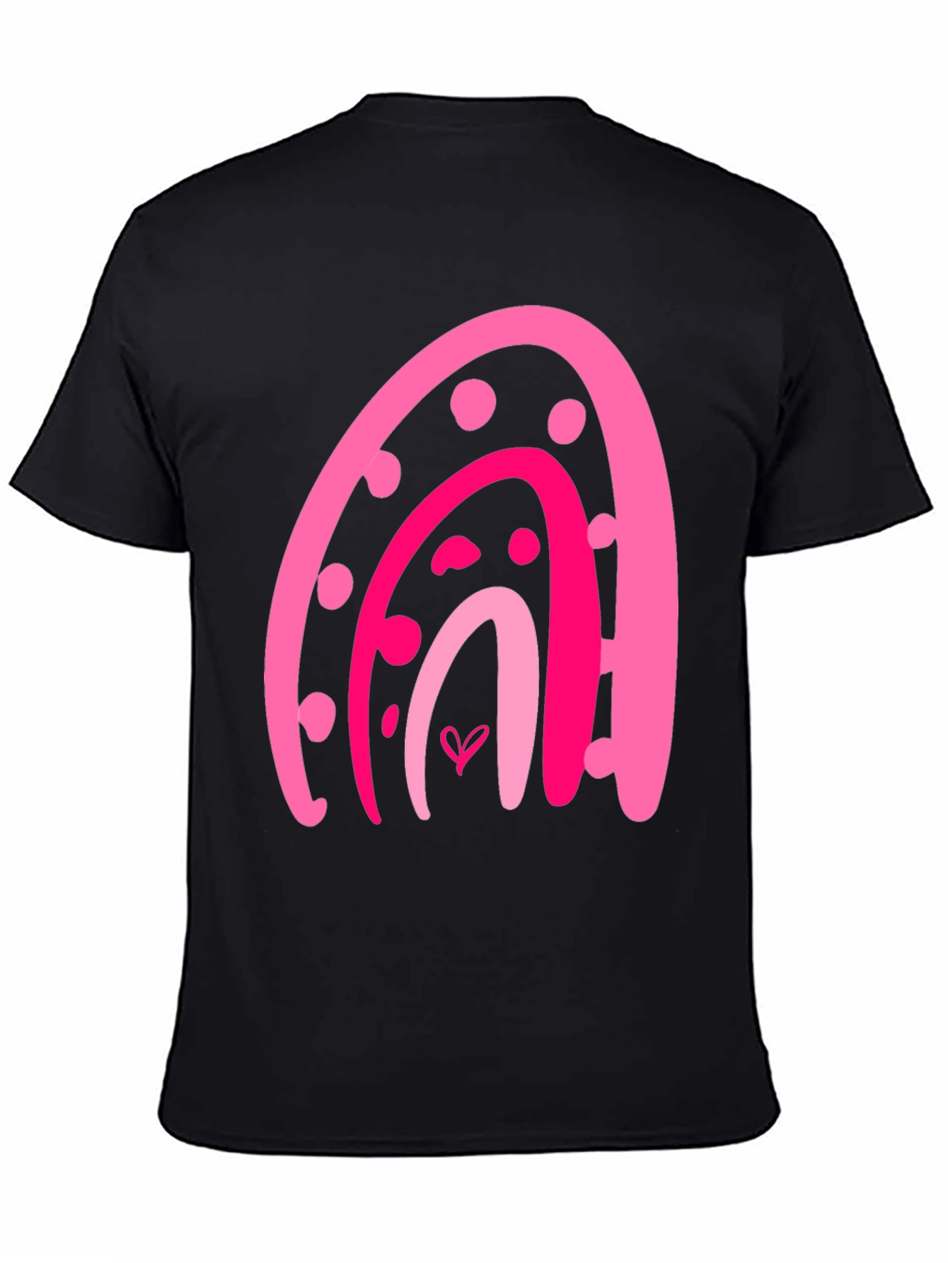 Pink Rainbow Heart Graphic Tee - Trendy Casual