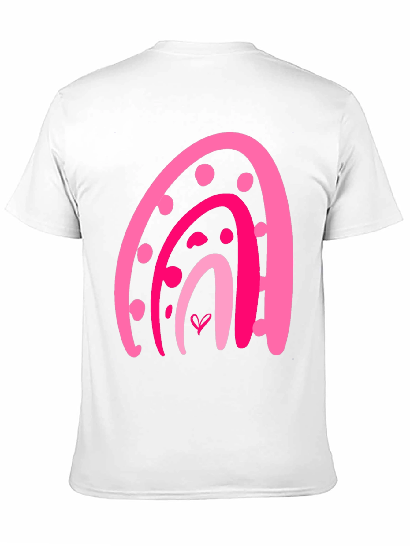 Pink Rainbow Heart Graphic Tee - Trendy Casual