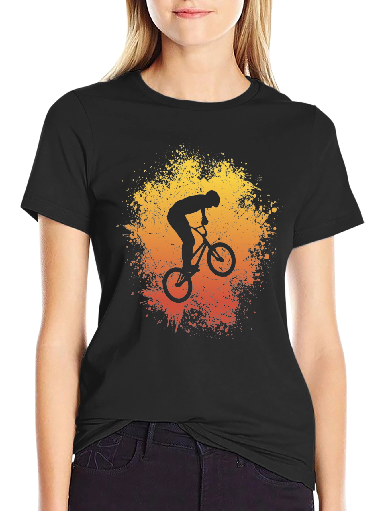BMX Rider Graphic Tee - Stunt Bike Art Shirt