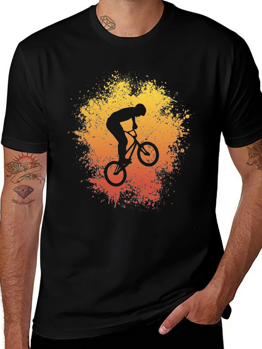BMX Rider Graphic Tee - Stunt Bike Art Shirt