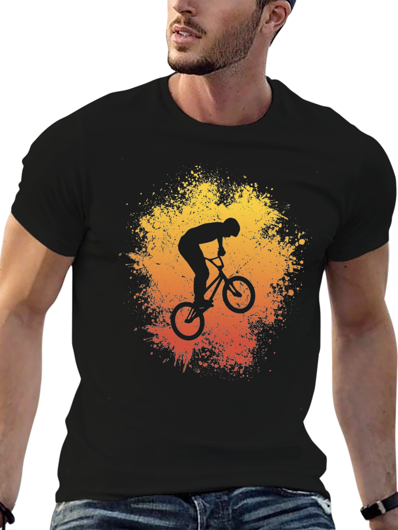 BMX Rider Graphic Tee - Stunt Bike Art Shirt