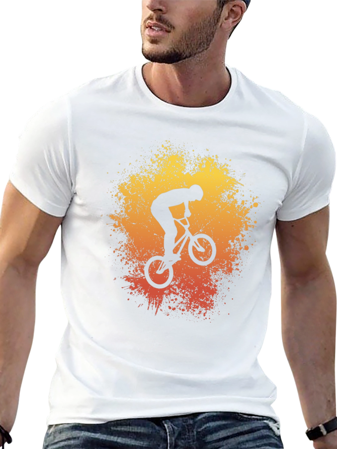 BMX Rider Graphic Tee - Stunt Bike Art Shirt