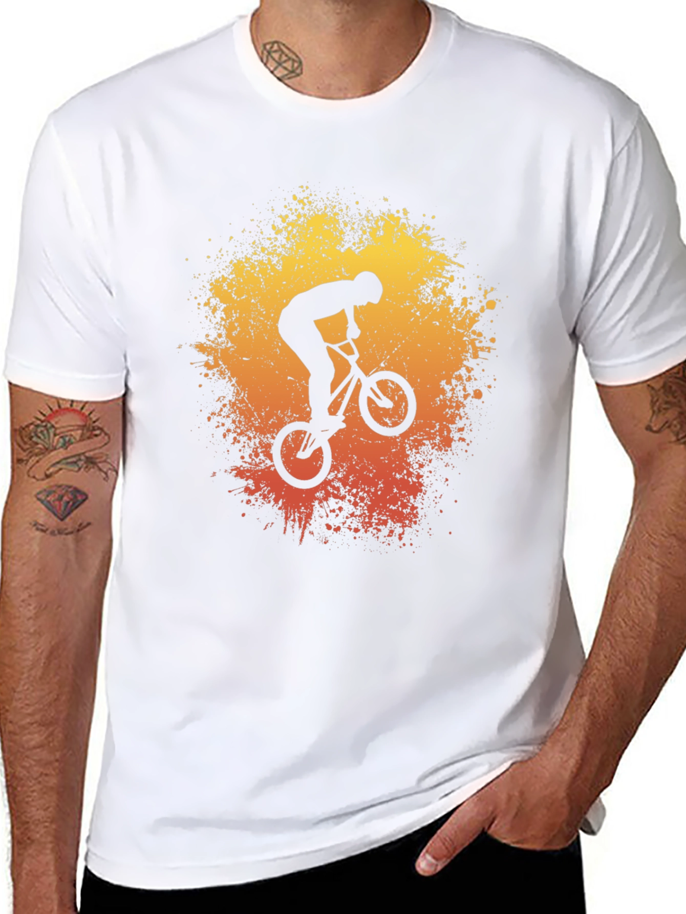 BMX Rider Graphic Tee - Stunt Bike Art Shirt