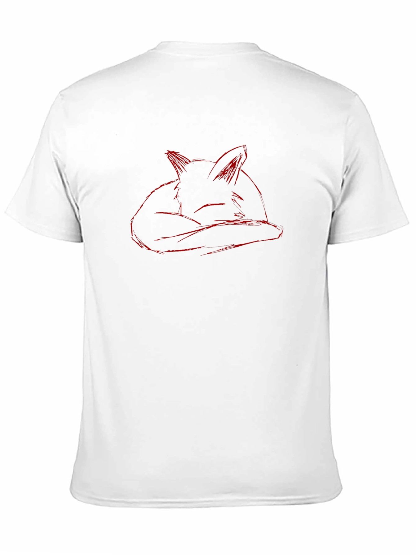 Red Fox Sketch Black T-Shirt
