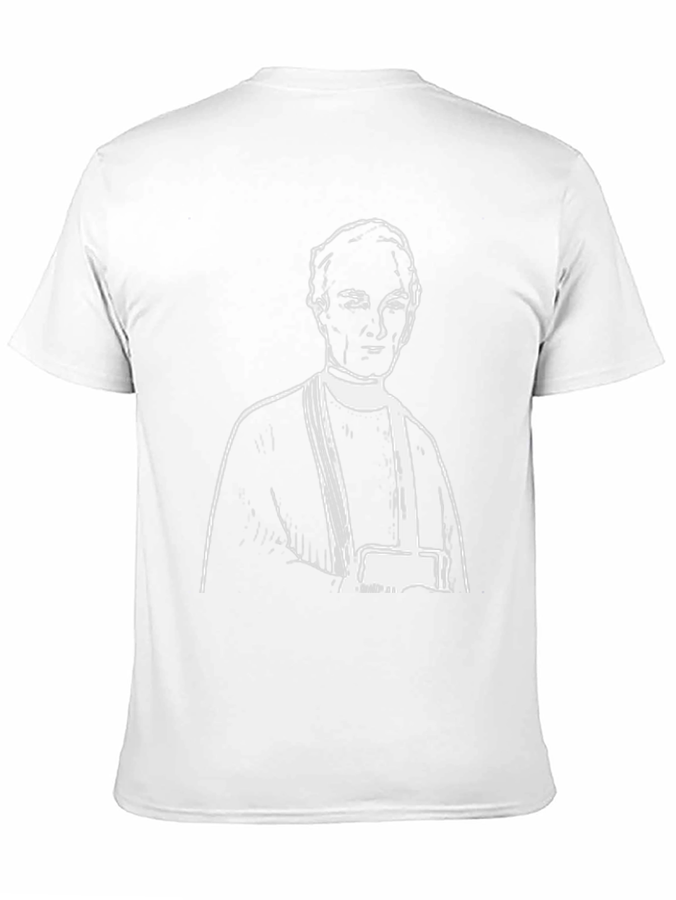 Black T-Shirt with White Figure Print