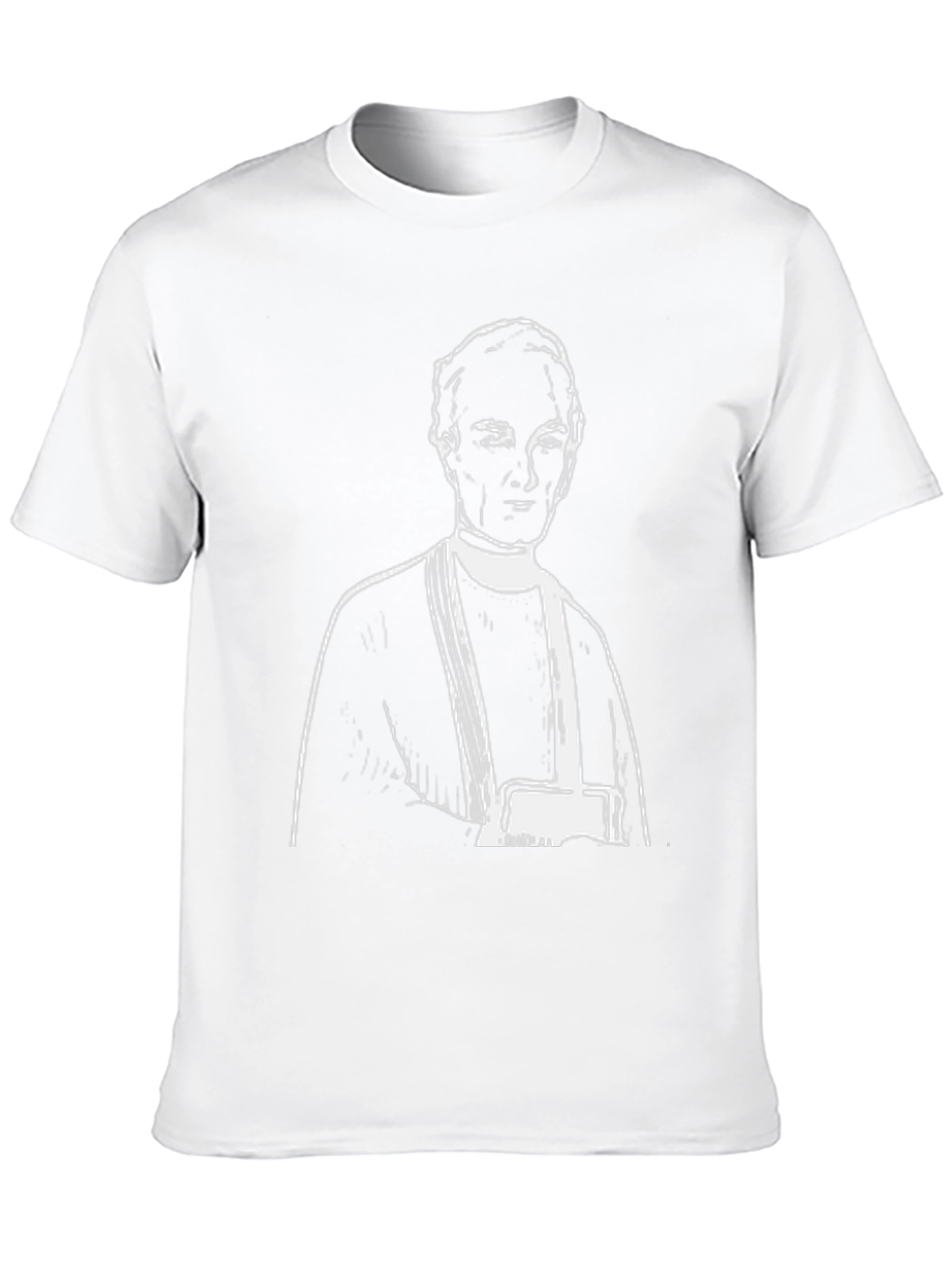 Black T-Shirt with White Figure Print