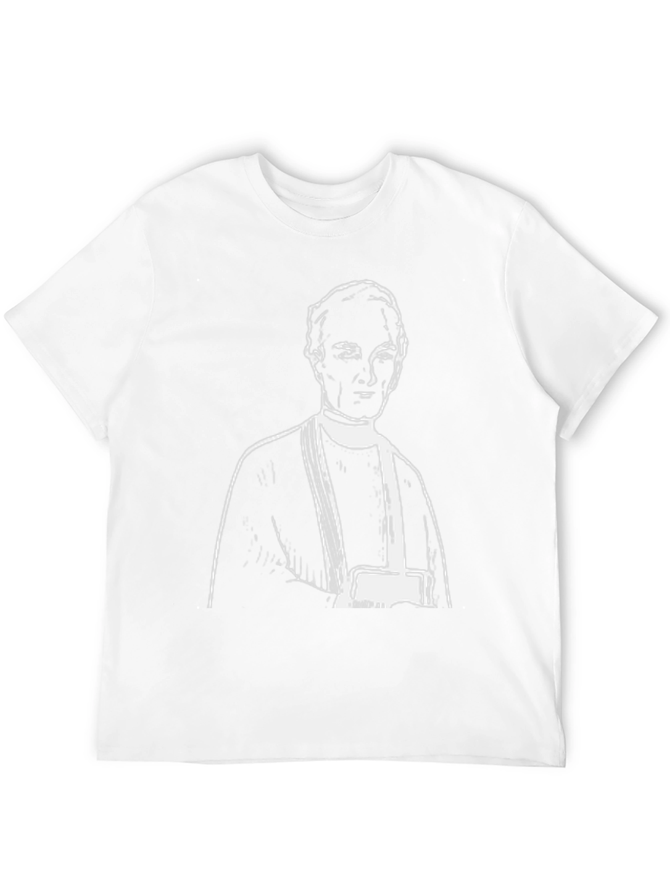 Black T-Shirt with White Figure Print