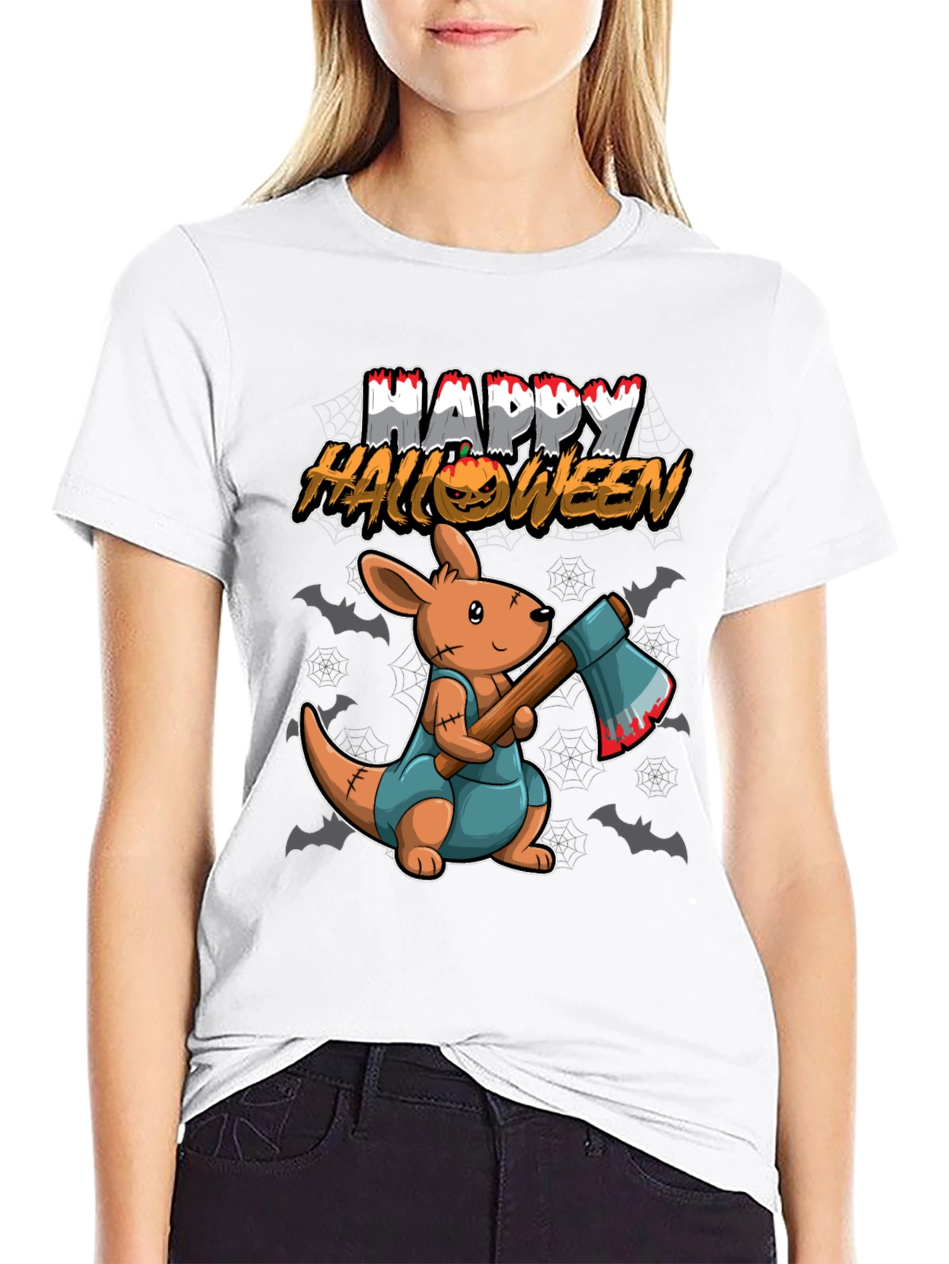 Halloween Kangaroo Graphic T-Shirt