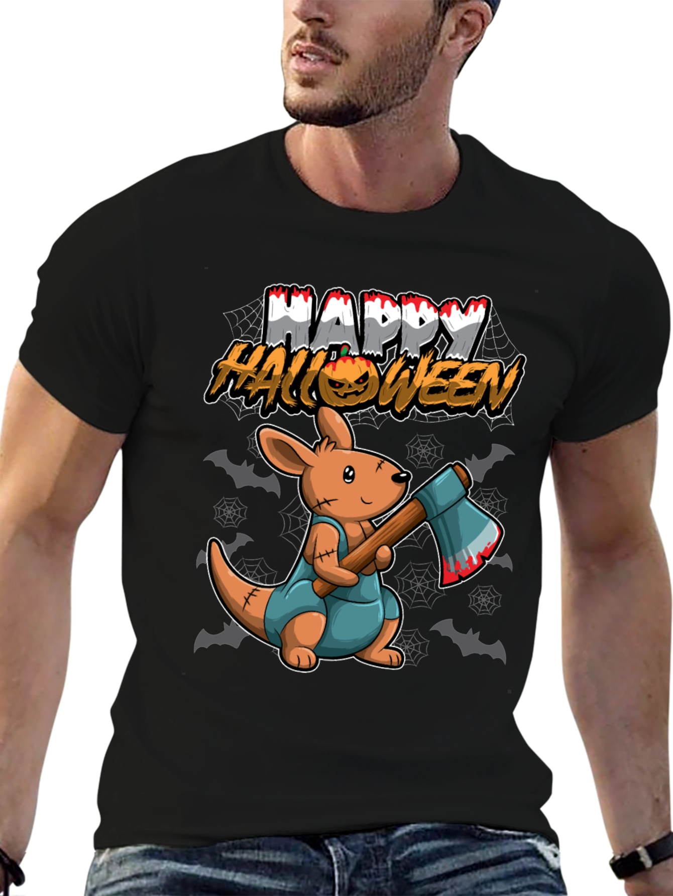 Halloween Kangaroo Graphic T-Shirt
