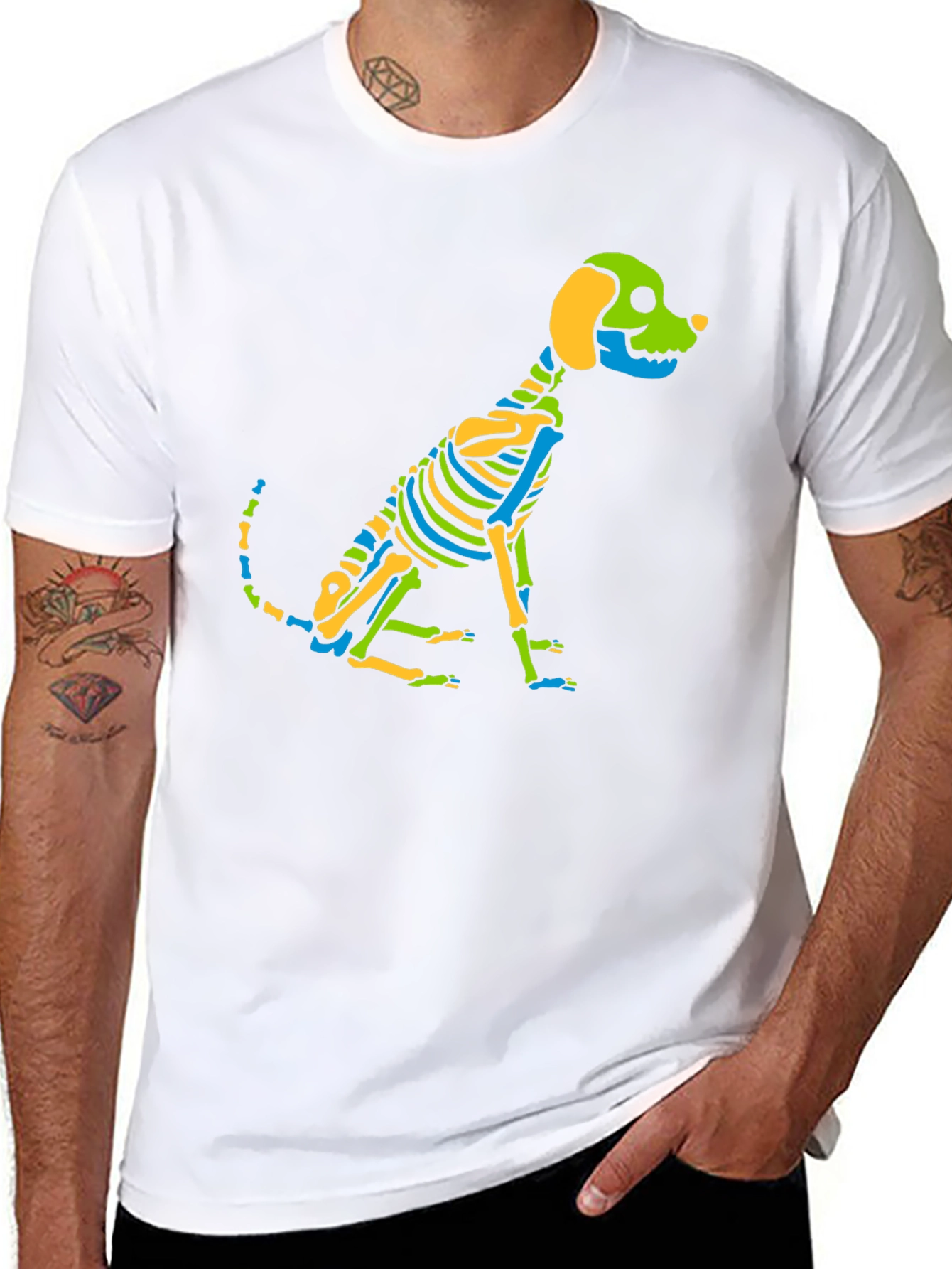 Skeleton Dog Graphic Tee - Black