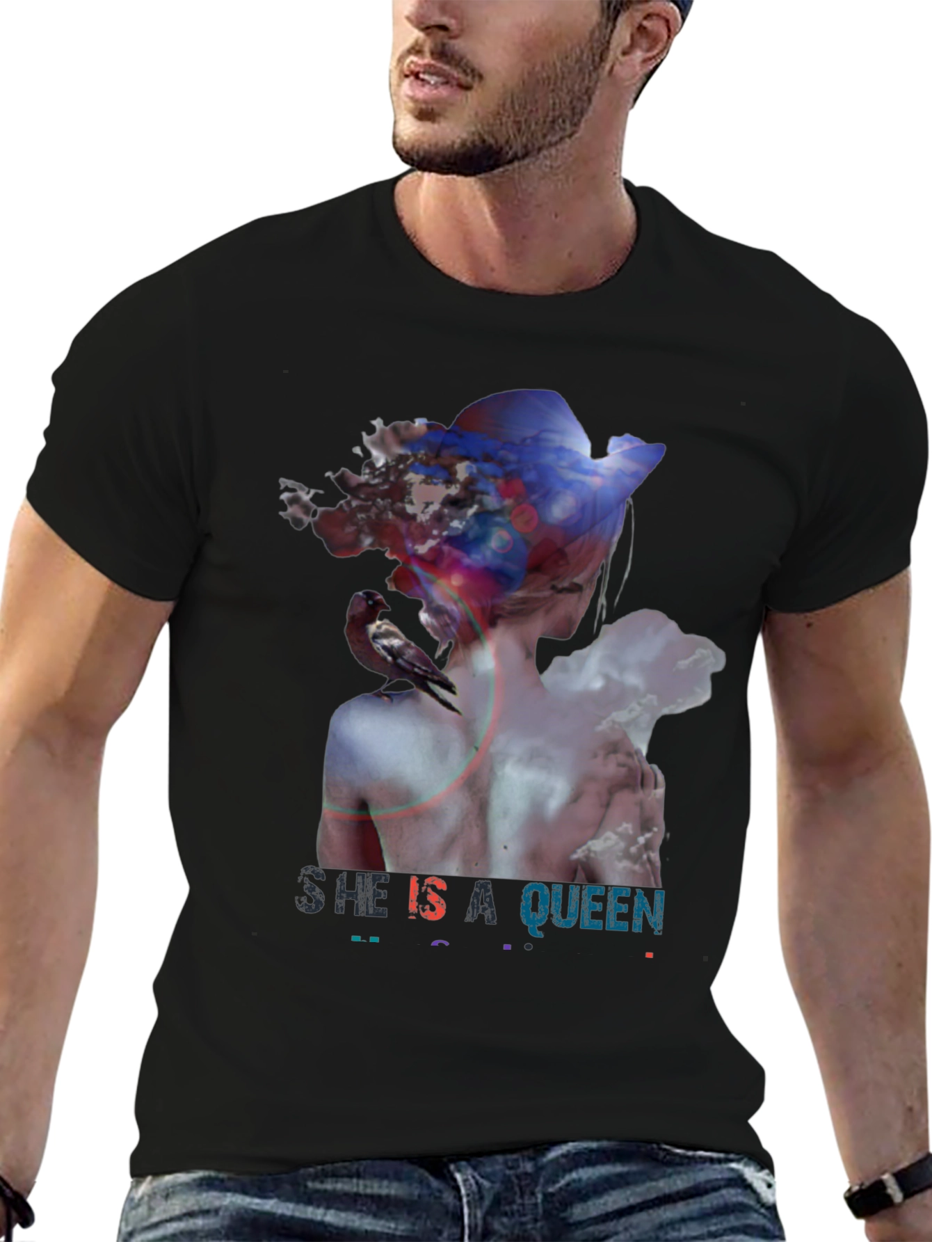 She Is A Queen Graphic Tee - Black