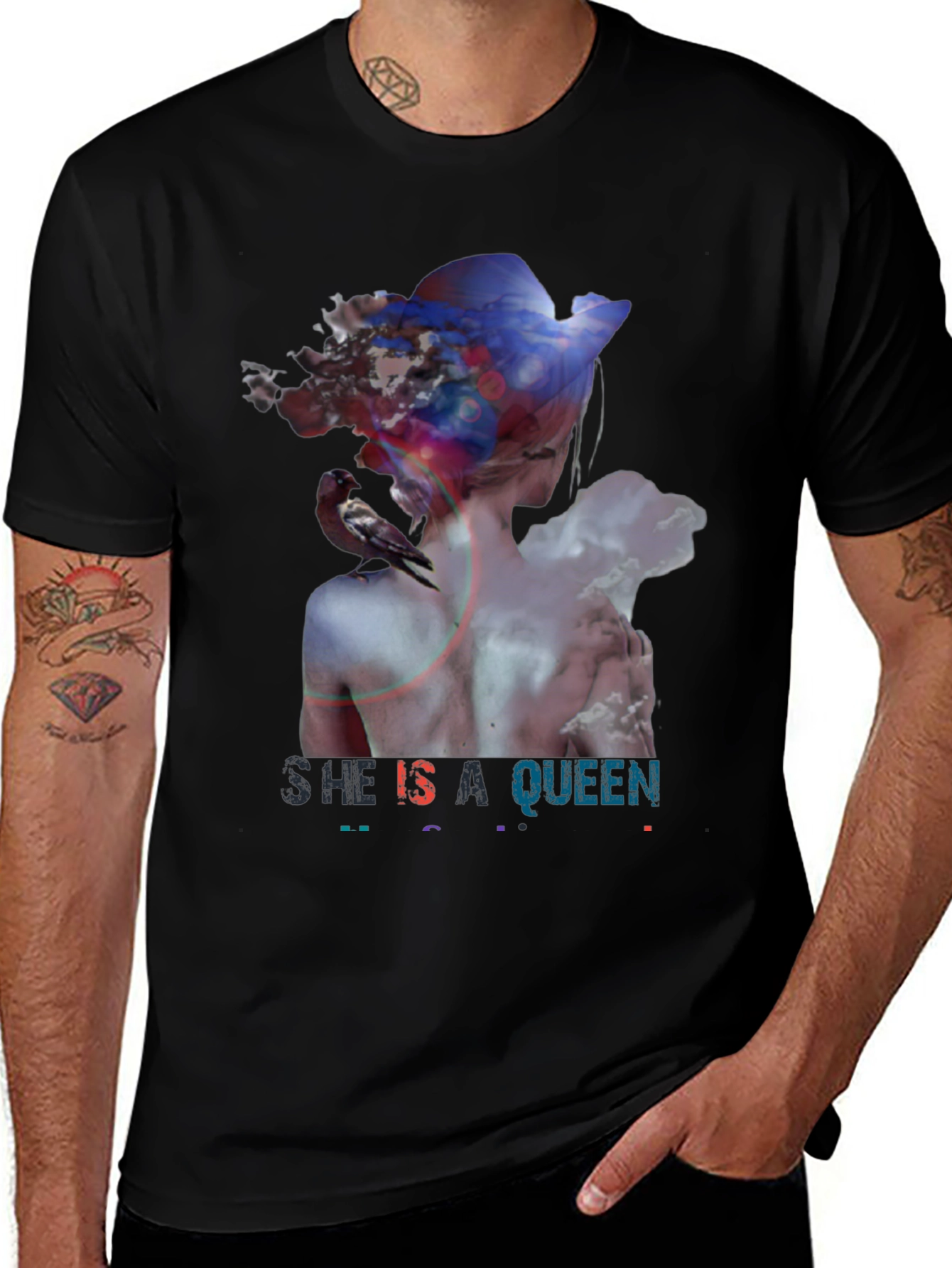 She Is A Queen Graphic Tee - Black