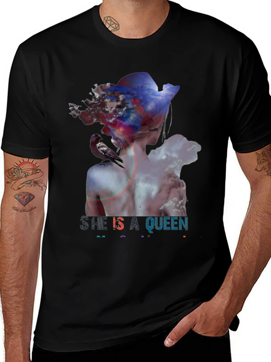She Is A Queen Graphic Tee - Black