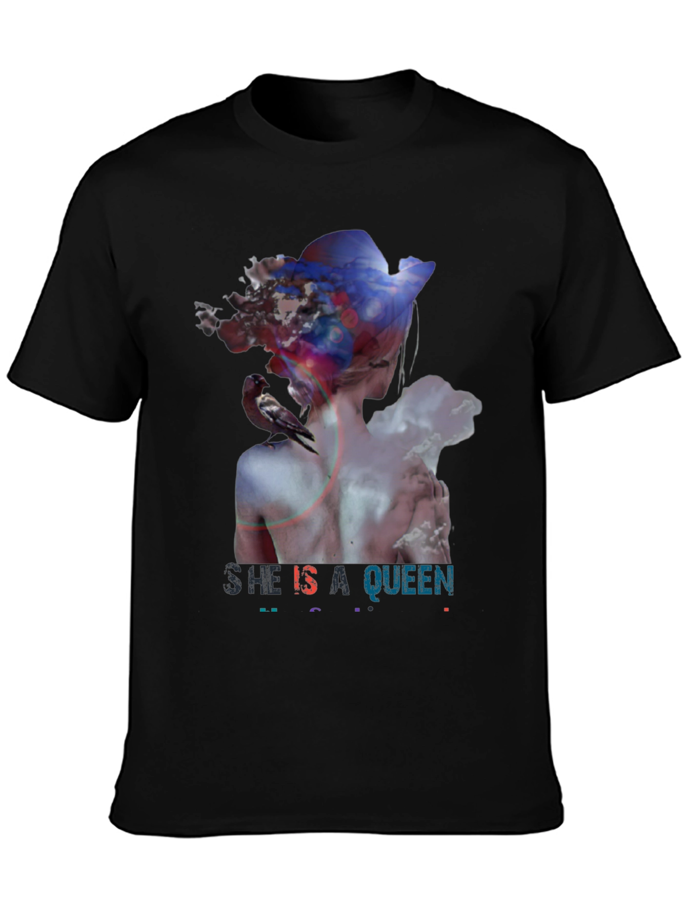 She Is A Queen Graphic Tee - Black