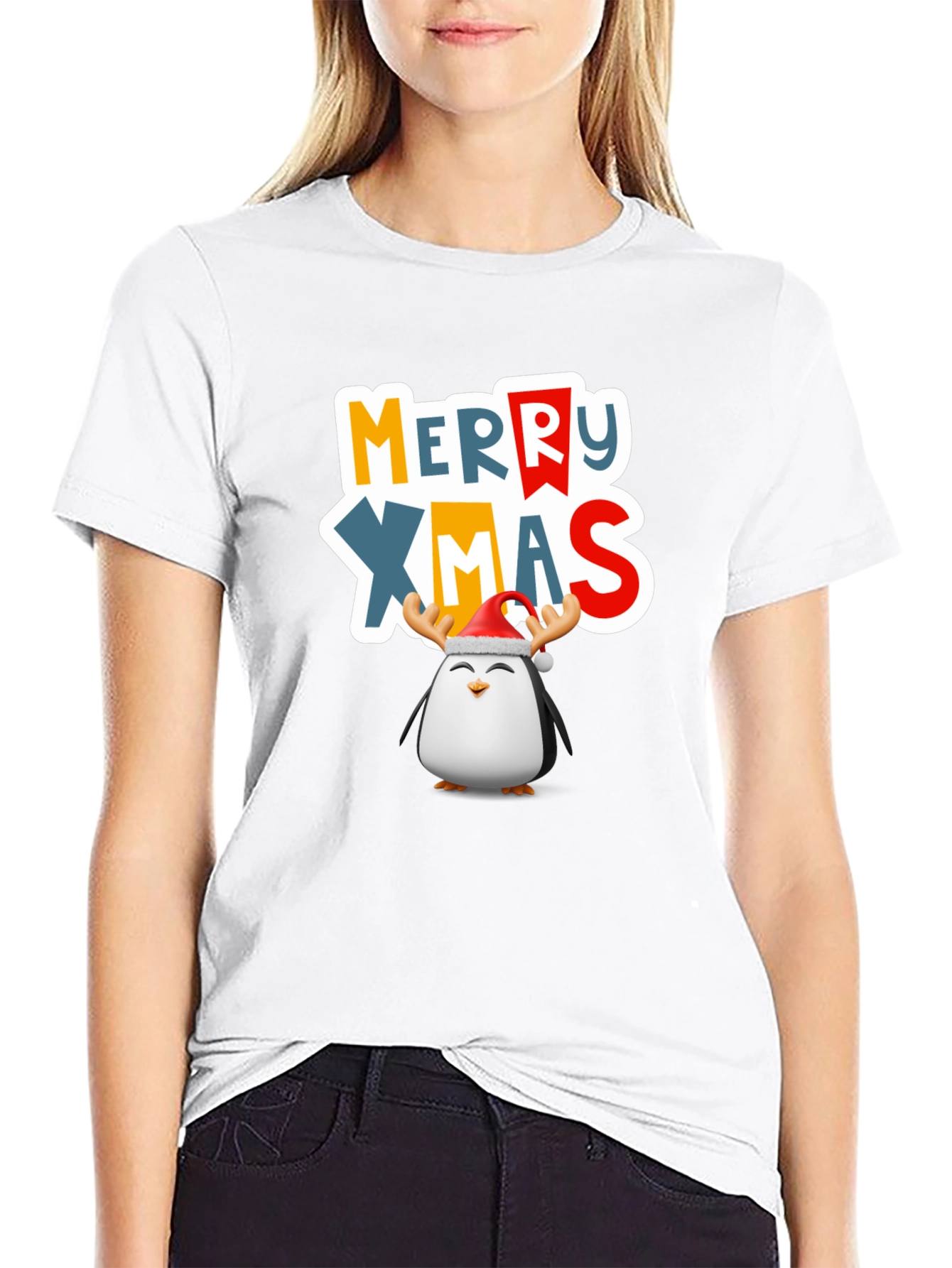 Festive Penguin Merry Xmas T-Shirt