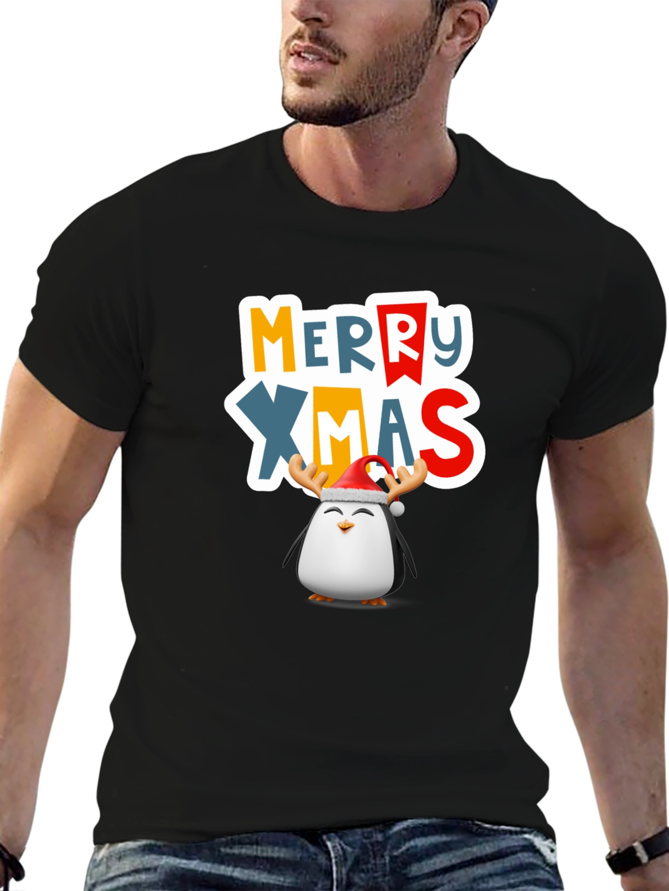 Festive Penguin Merry Xmas T-Shirt
