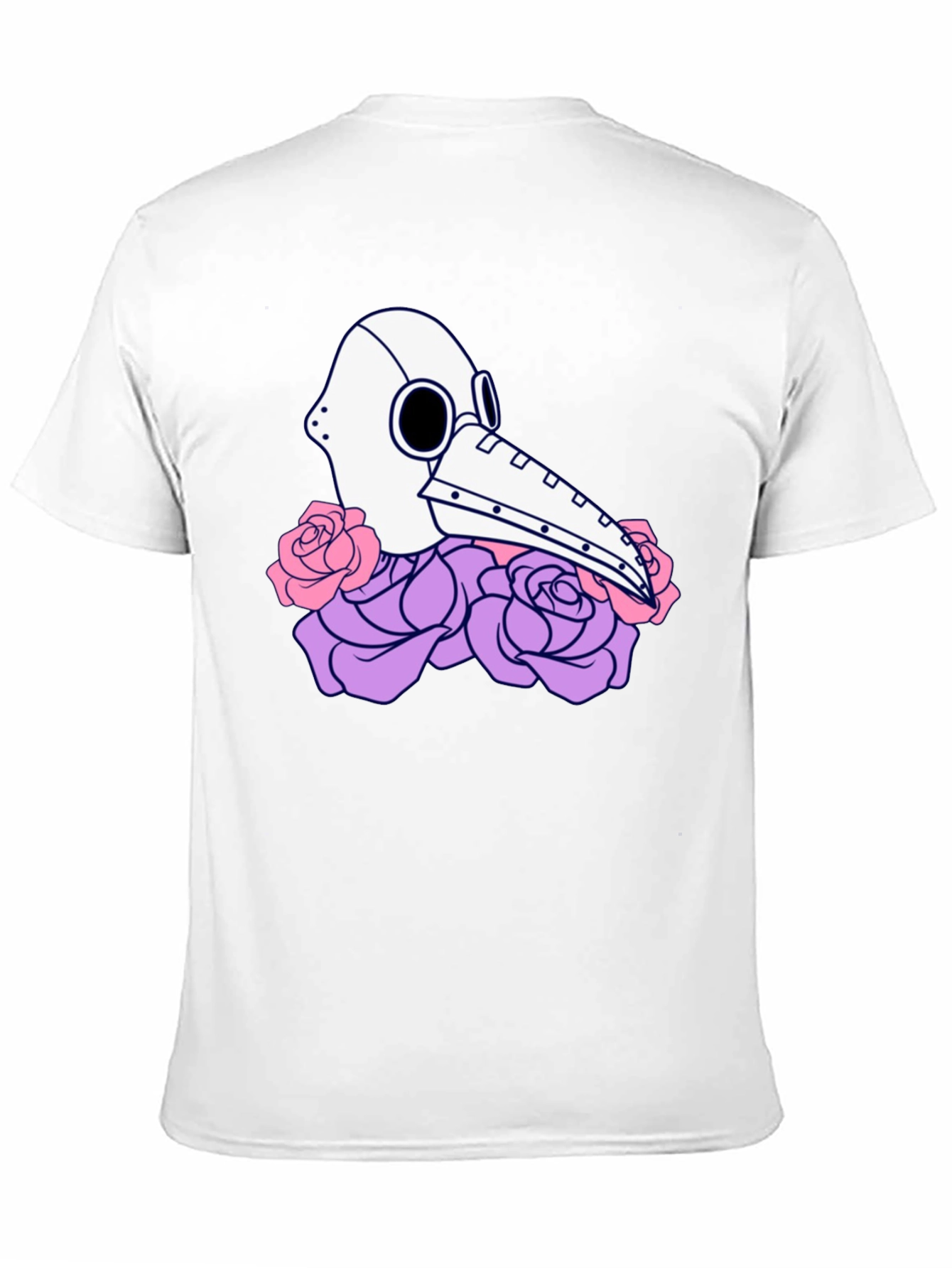 Plague Doctor Mask & Rose Graphic T-Shirt