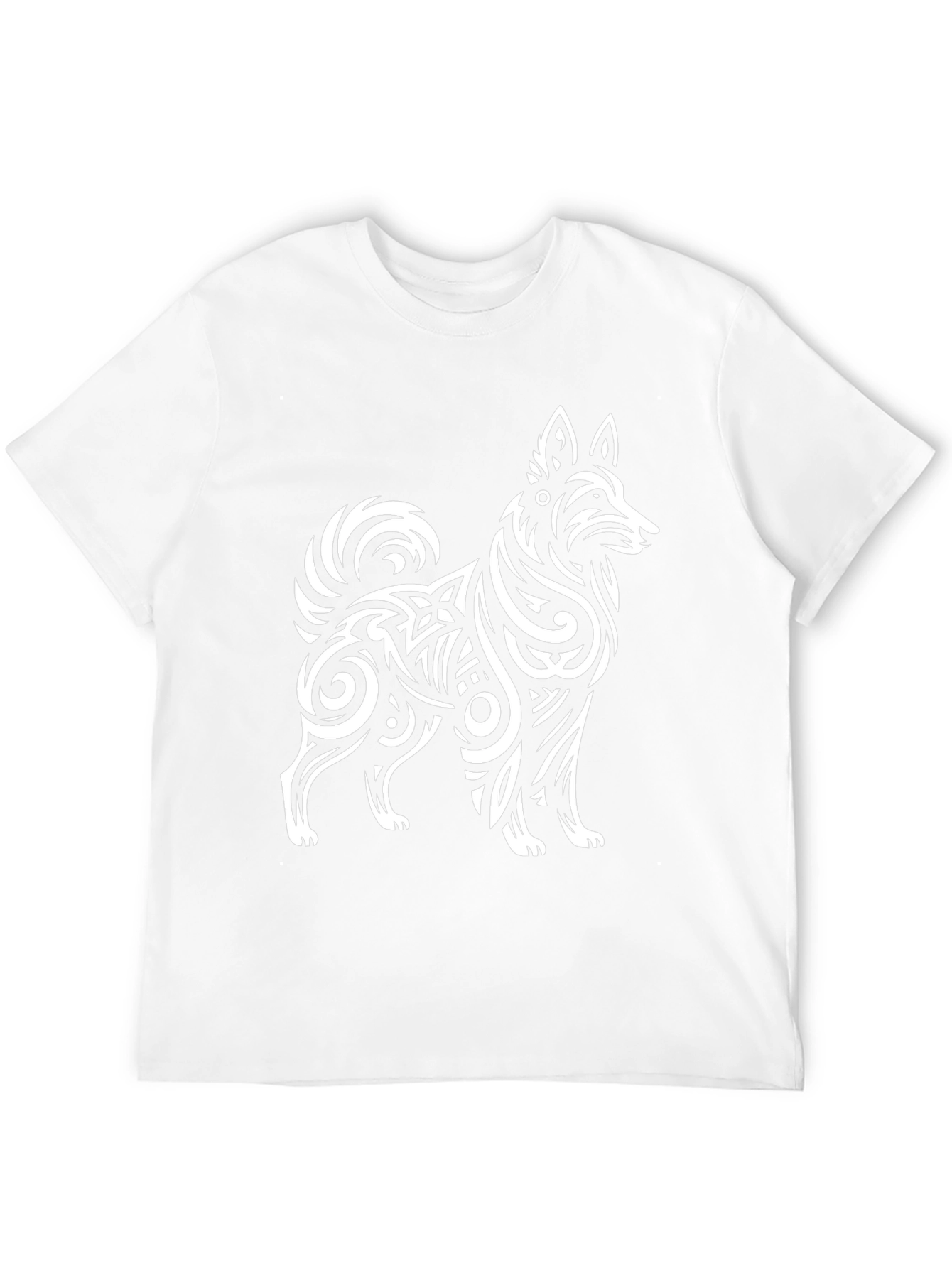 Tribal Dog Graphic Black T-Shirt