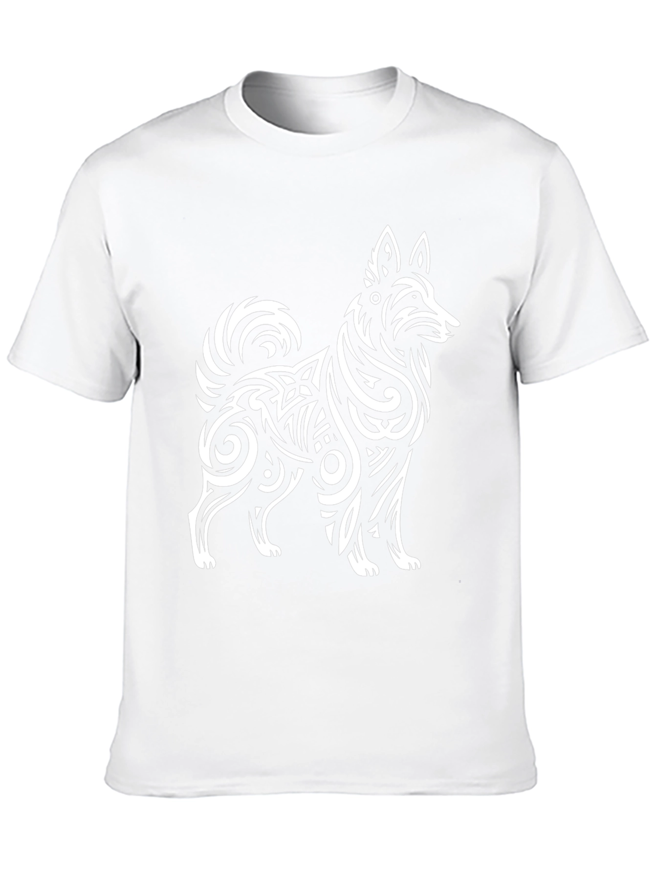 Tribal Dog Graphic Black T-Shirt