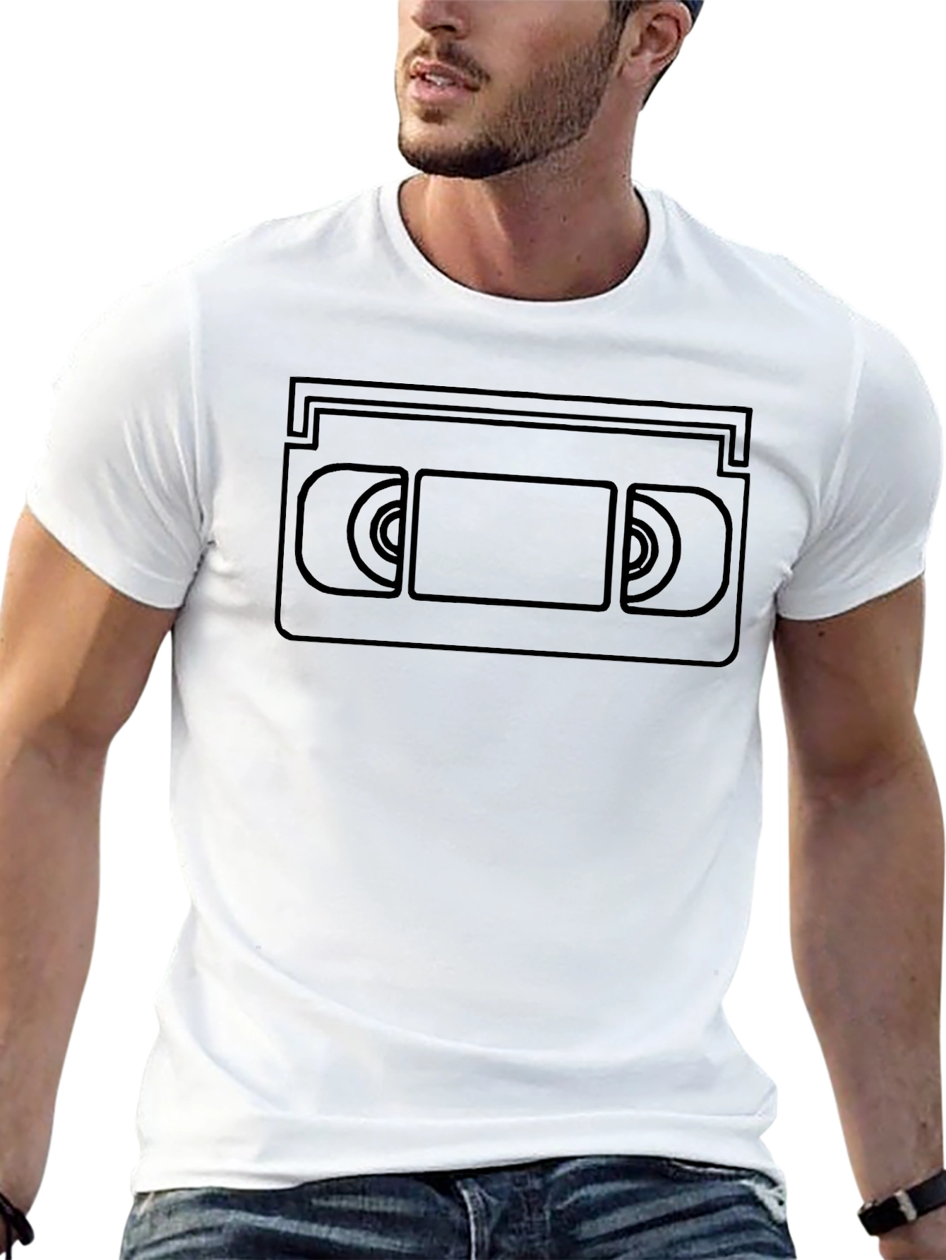 Retro VHS Tape Graphic Tee - Black
