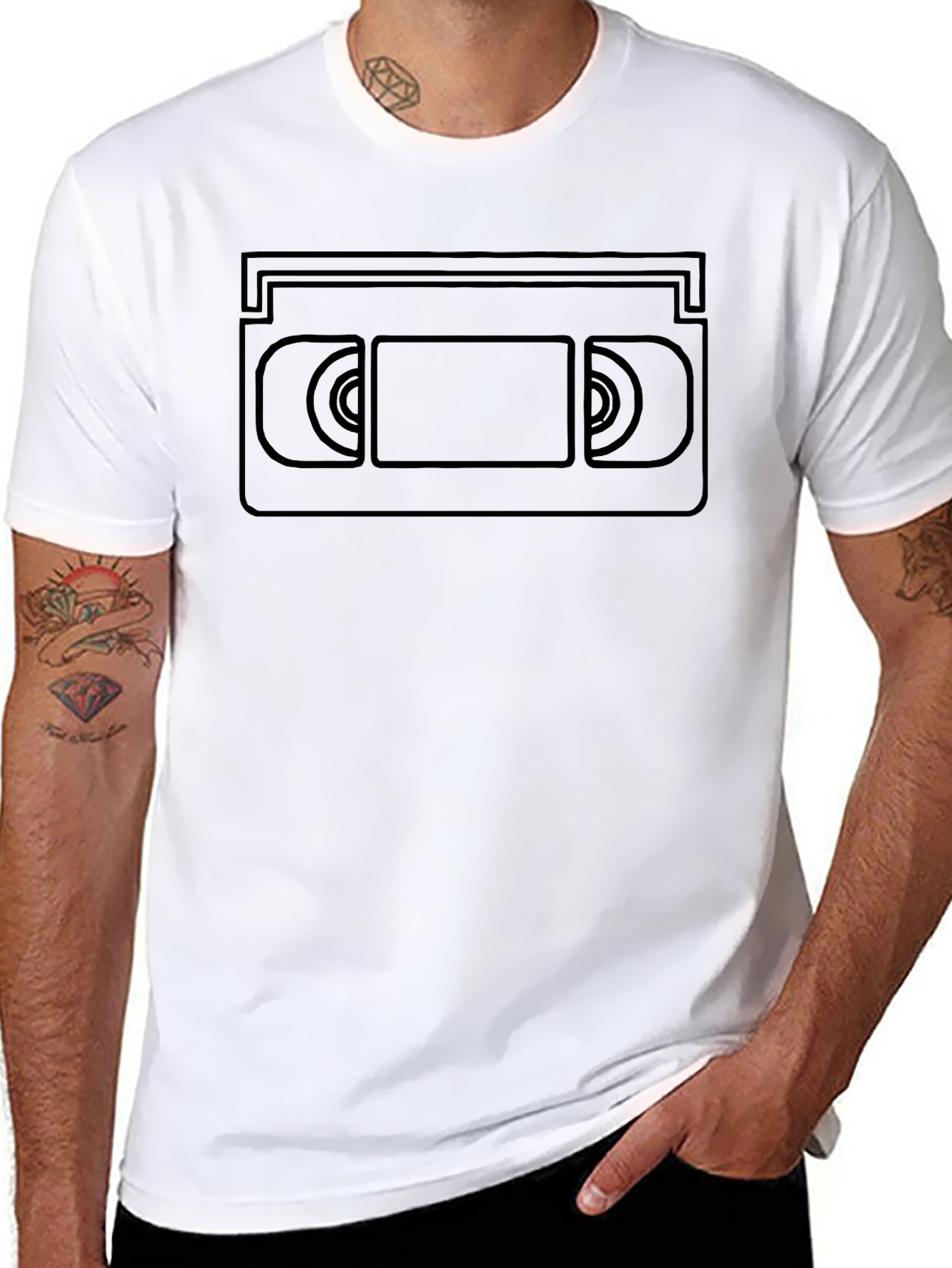 Retro VHS Tape Graphic Tee - Black